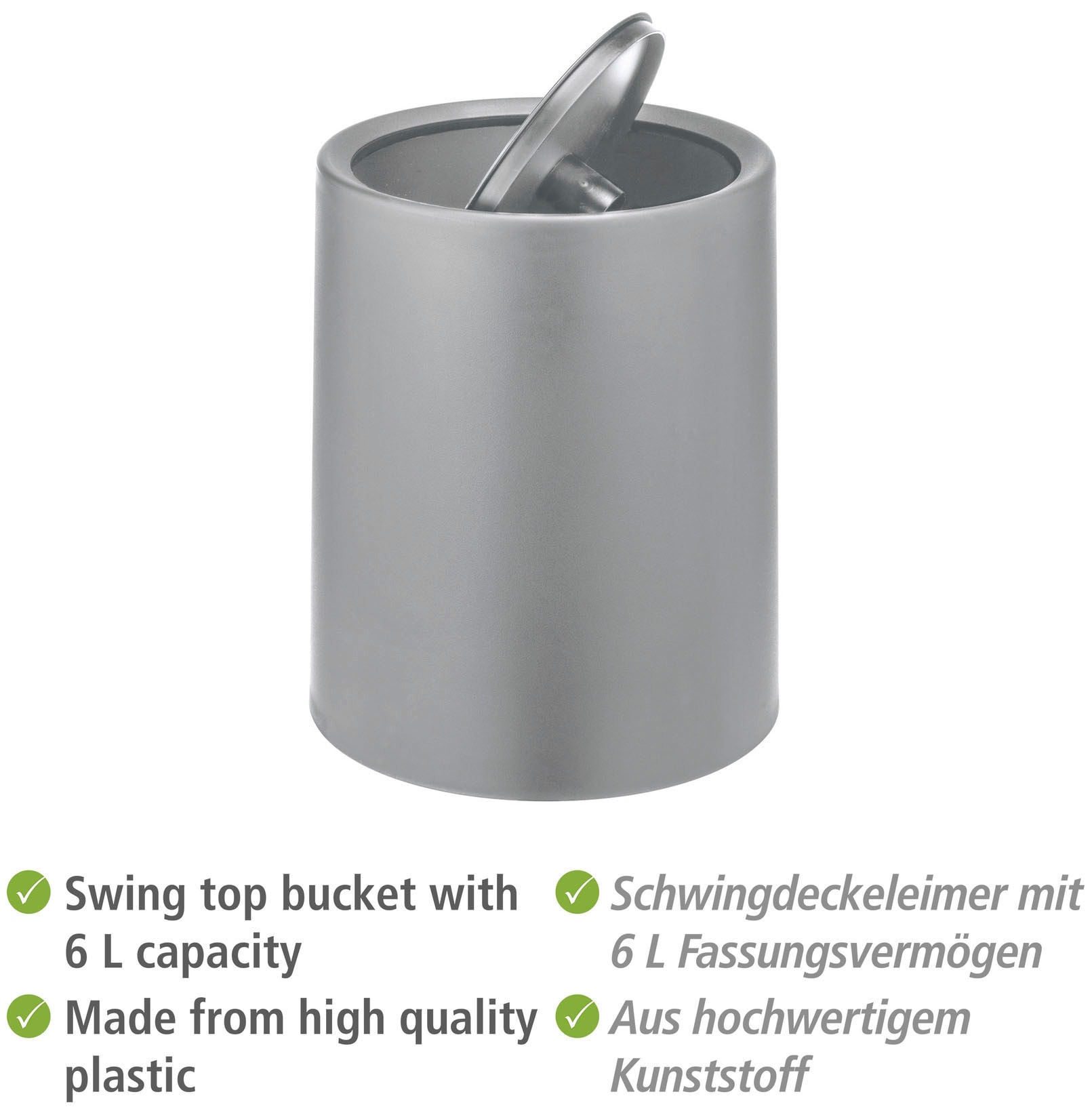 WENKO Kosmetikeimer »Atri«, mit Schwingdeckel, 6 Liter