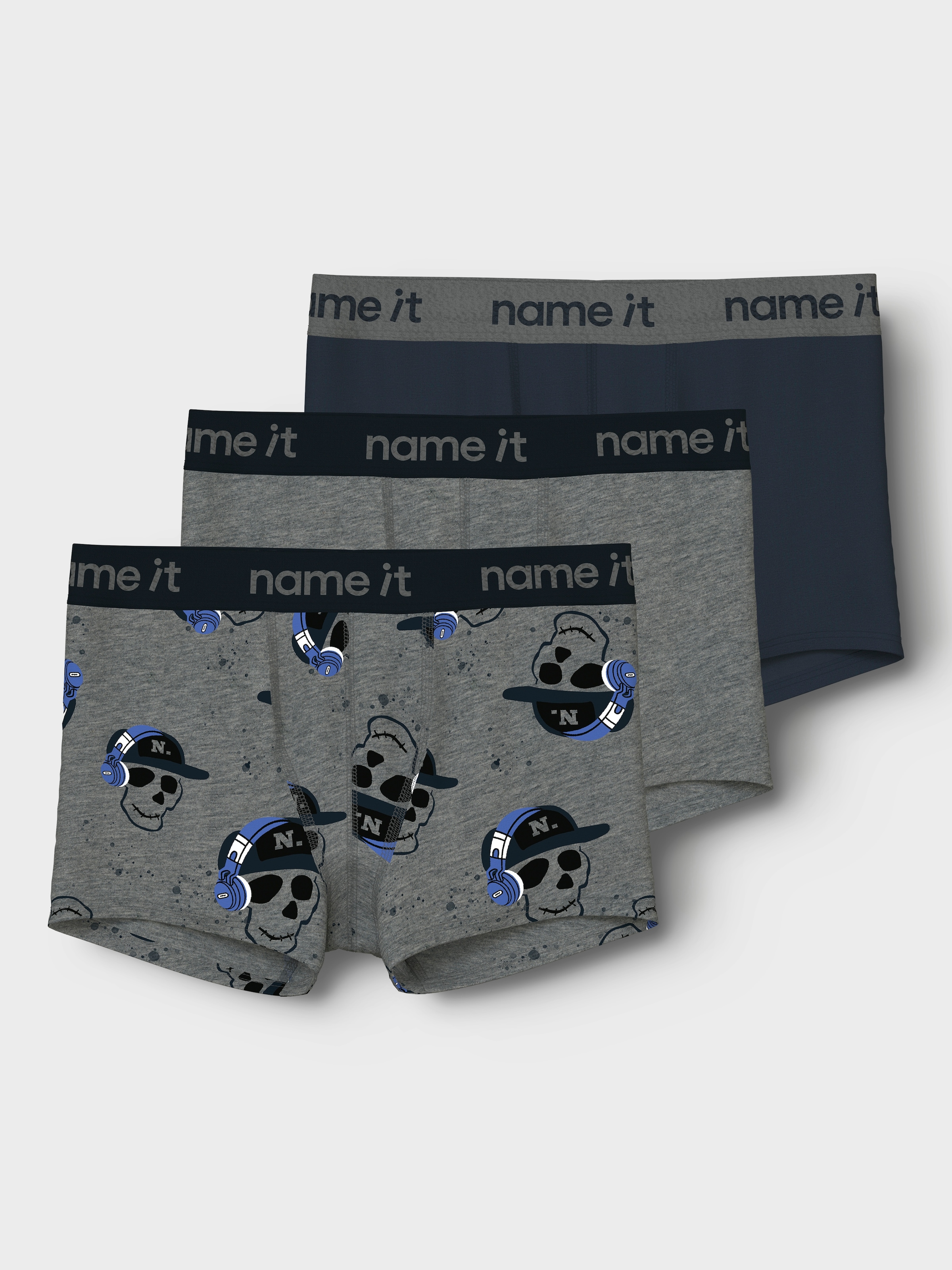 Name It Trunk »NKMBOXER 3P DARK GREY MEL SKULL NOOS«, (3 St.)