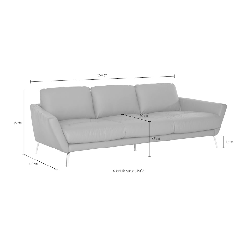 W.SCHILLIG Big-Sofa »softy«, mit dekorativer Heftung im Sitz, Füße Chrom glänzend