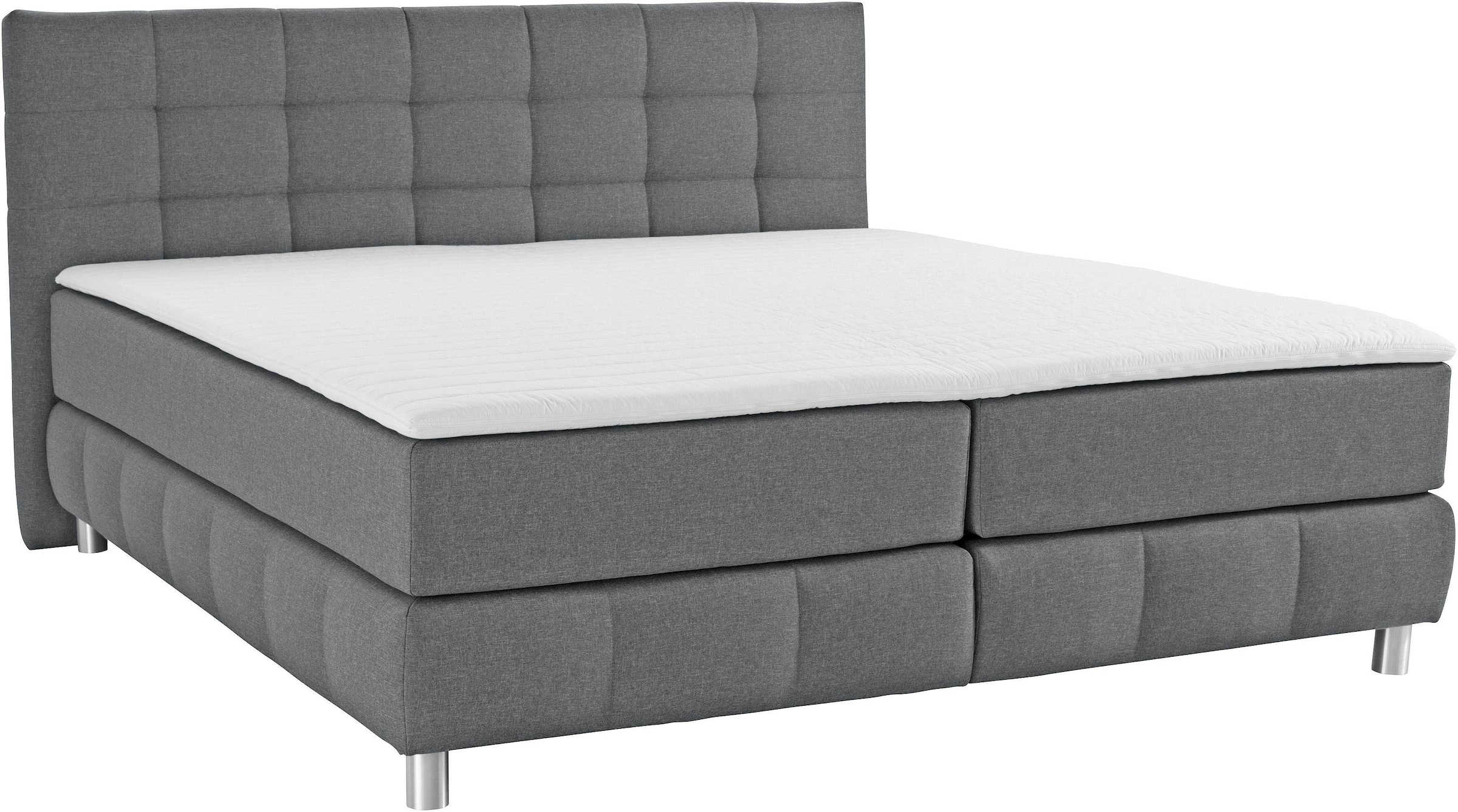 andas Boxspringbett »Salo XXL«, in Samtoptik oder Struktur, 6 Breiten in Überlänge 220cm, 4 Härtegrade