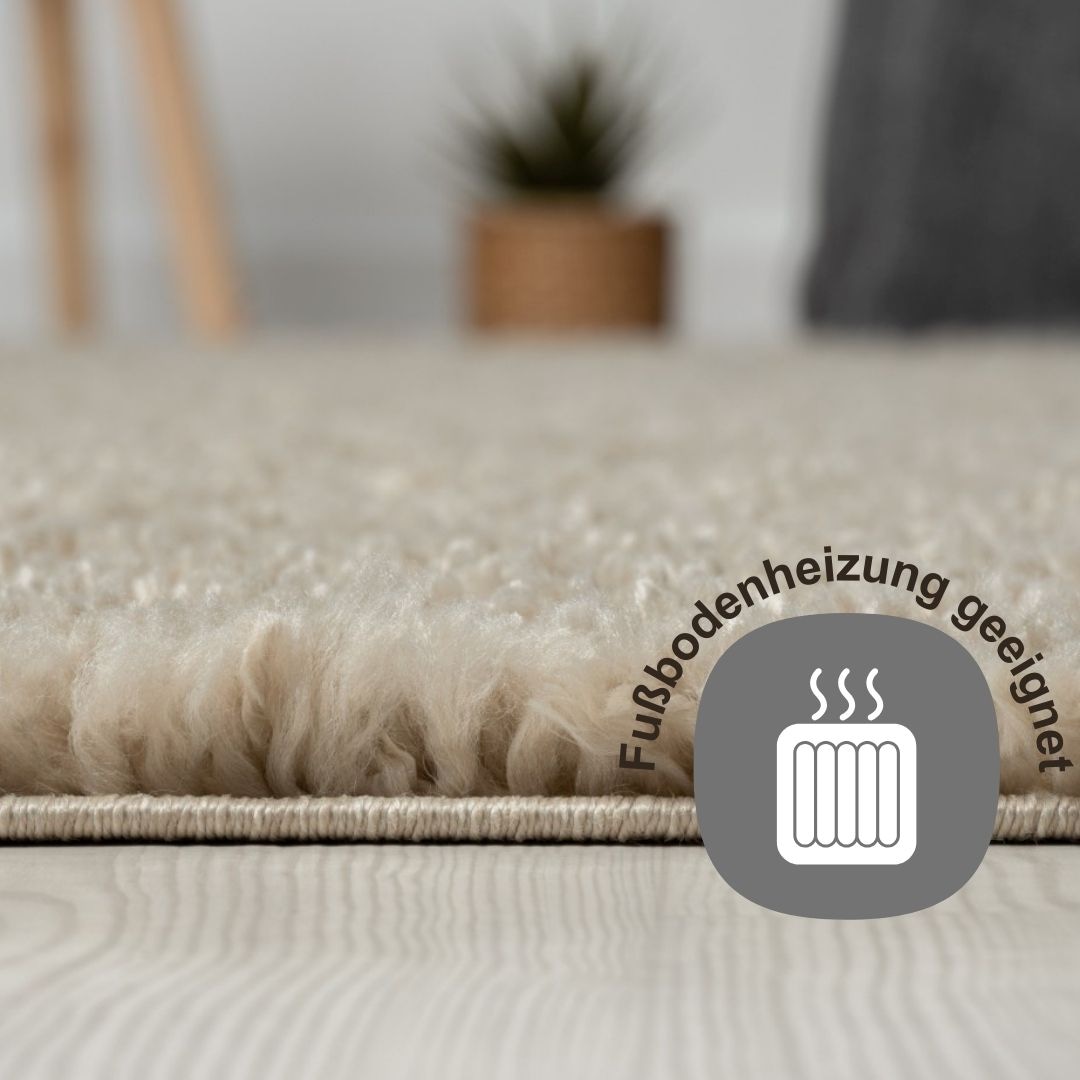 Myflair Möbel & Accessoires Hochflor-Läufer »My Shaggy«, rechteckig, 37 mm Höhe, Shaggy, Uni Farben, leicht glänzend, Microfaser, extra flauschig