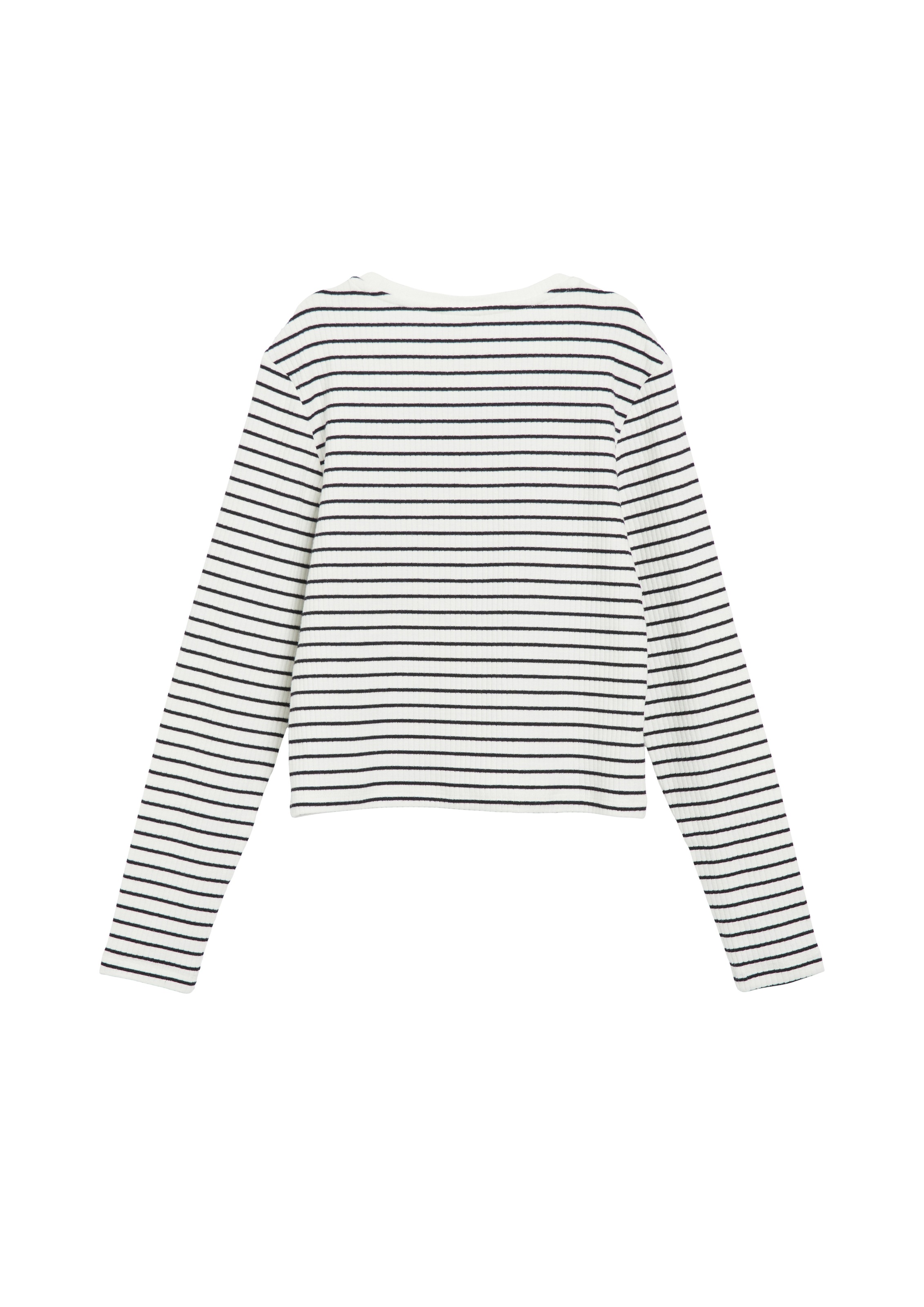 s.Oliver Junior Langarmshirt Weiche elastische Feinrippware, körpernahe Passform