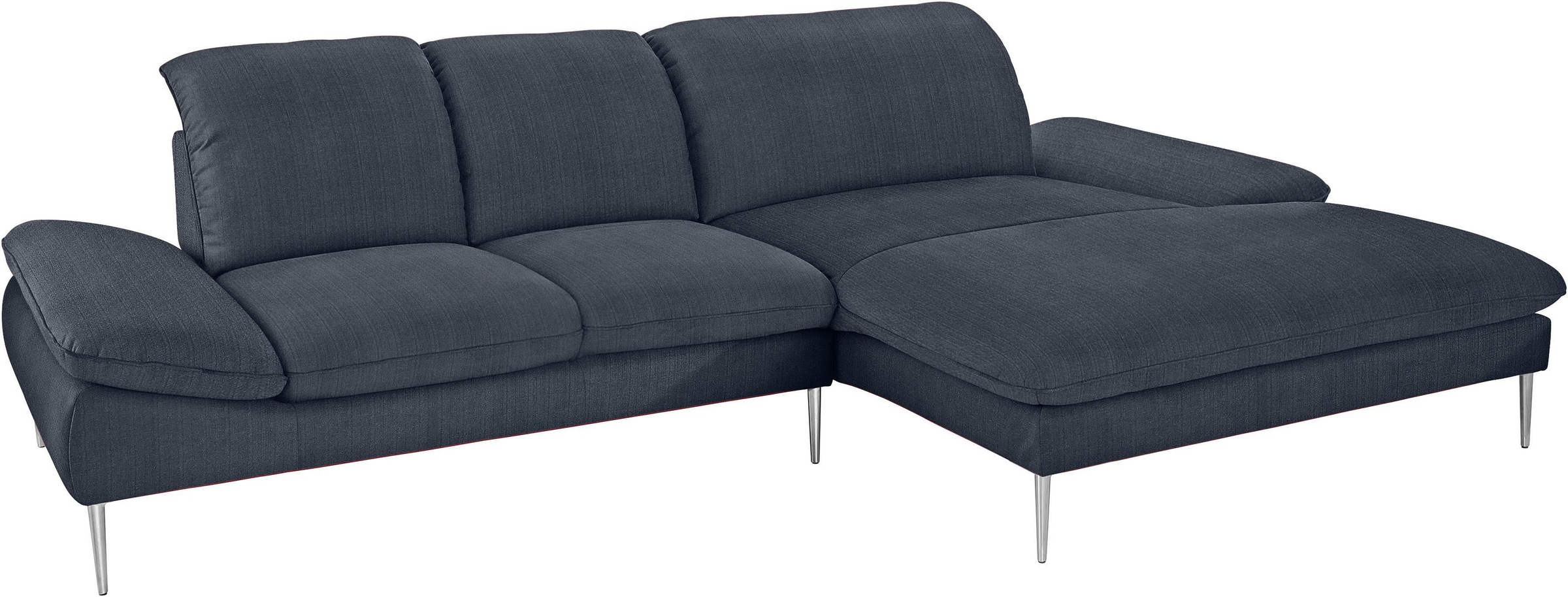 W.SCHILLIG Ecksofa »enjoy&MORE, Designsofa, elegant und bequem, L-Form«, mit Sitztiefenverstellung, Füße Chrom glänzend, Breite 310 cm
