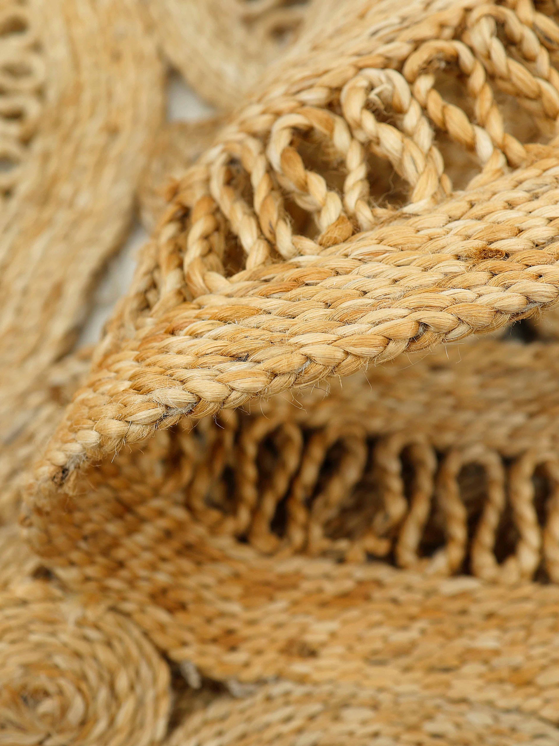 »Juteteppich kaufen Hand Sisalteppich carpetfine gewebt, Boho natürliches bei von Style rund, OTTO Paul«, Pflanzenmaterial
