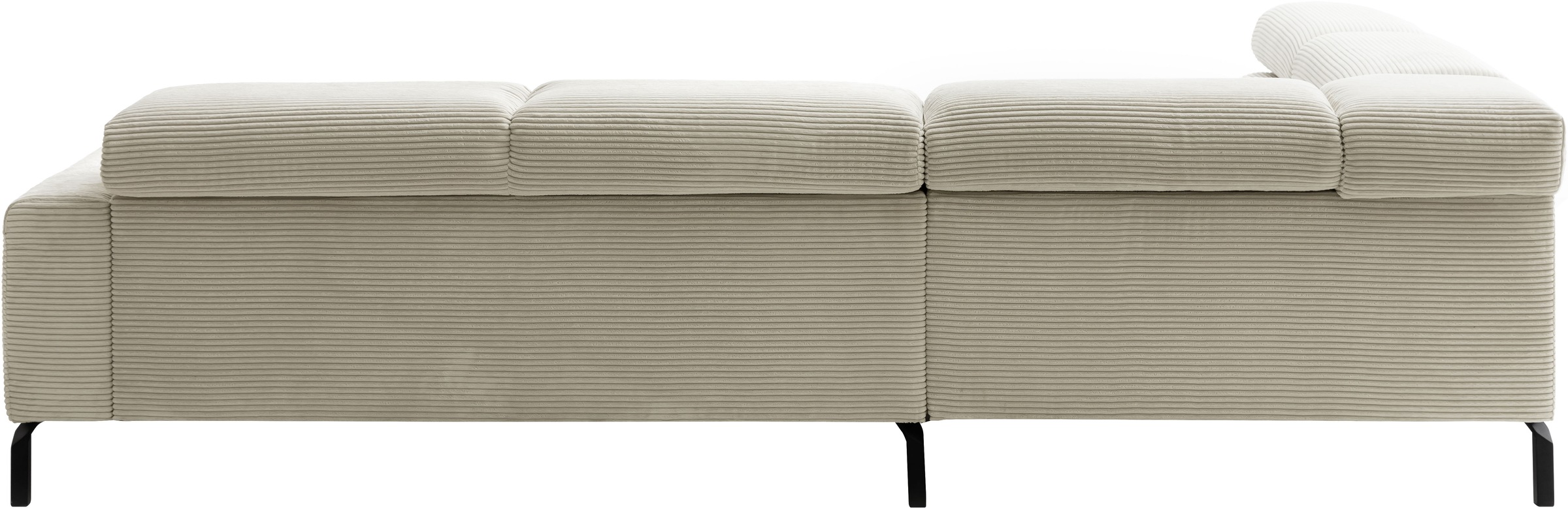 Places of Style Ecksofa »Antonelli, L-Form, inkl. Kopfteilverstellung, Breite 276 cm«, mit elektrischer Sitztiefenverstellung, in Cord, natur