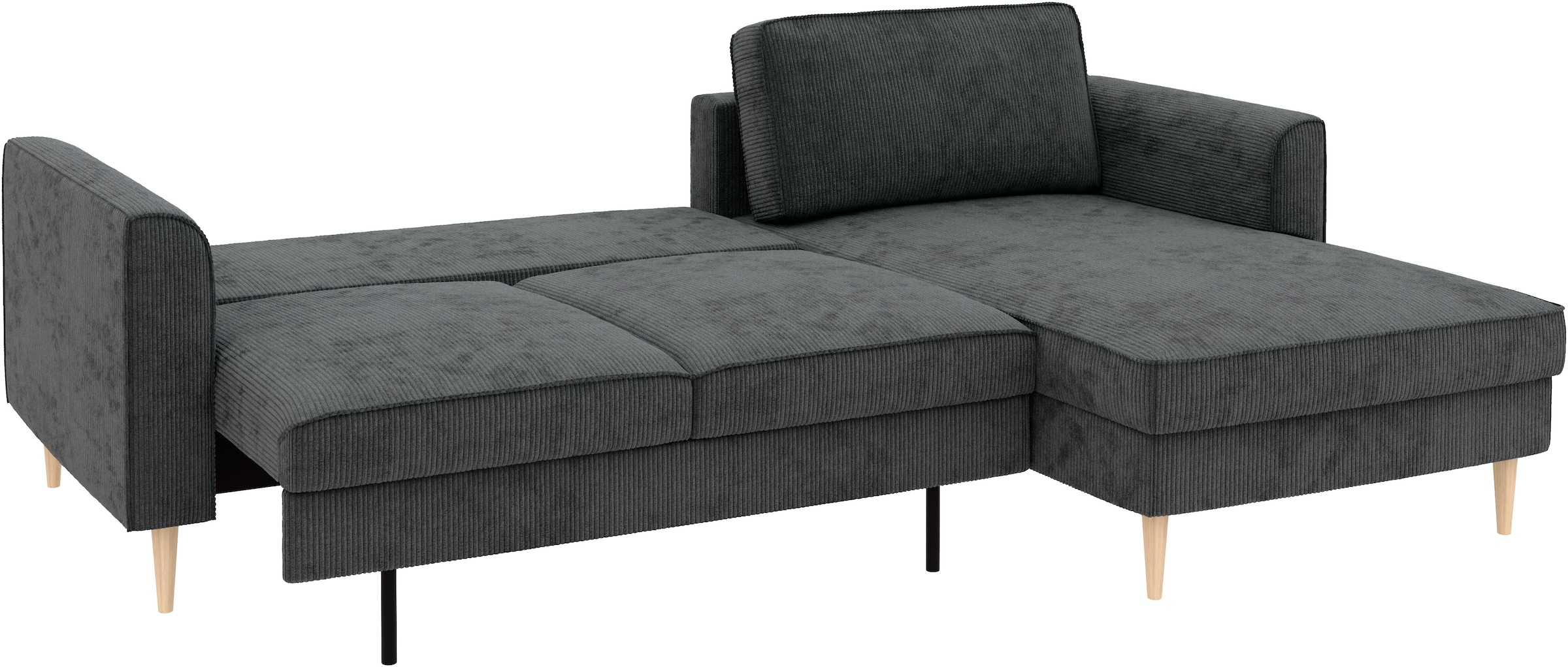 Home affaire Ecksofa »Booster Couch wahlweise mit Schlaffunktion und Bettkasten-auch in Cord«, Recamiere beidseitig montierbar, Sofa in L-Form, 232 cm