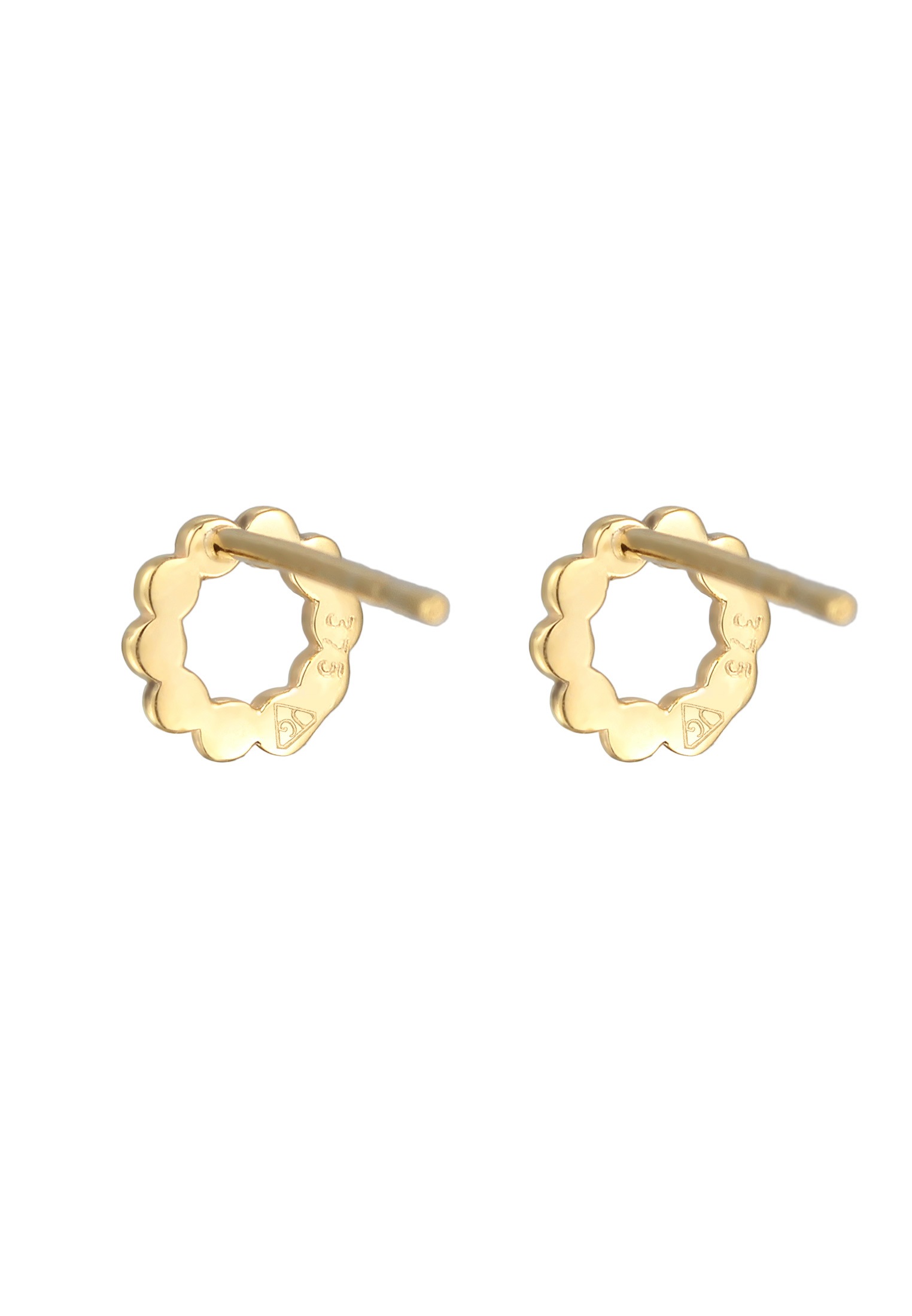 Elli Premium Paar Ohrstecker »Ohrringe Ohrstecker Kreis Kugeloptik 375er Gelbgold«