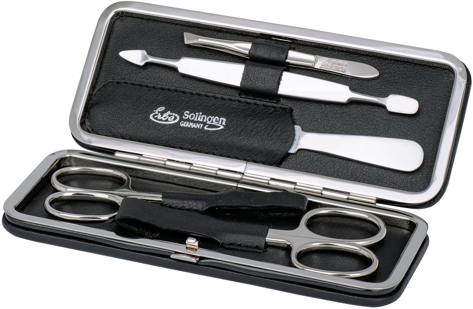 ERBE Maniküre-Etui »Bügel-Lederetui mit Druckknopf«, bestückt mit Solinger Premium Stahlwaren