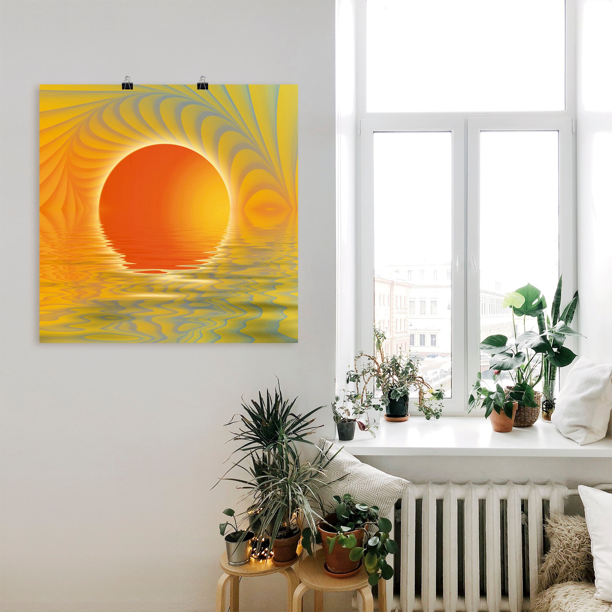Artland Wandbild »Abstrakter Sonnenuntergang«, Muster, (1 St.), als Leinwandbild, Poster in verschied. Größen