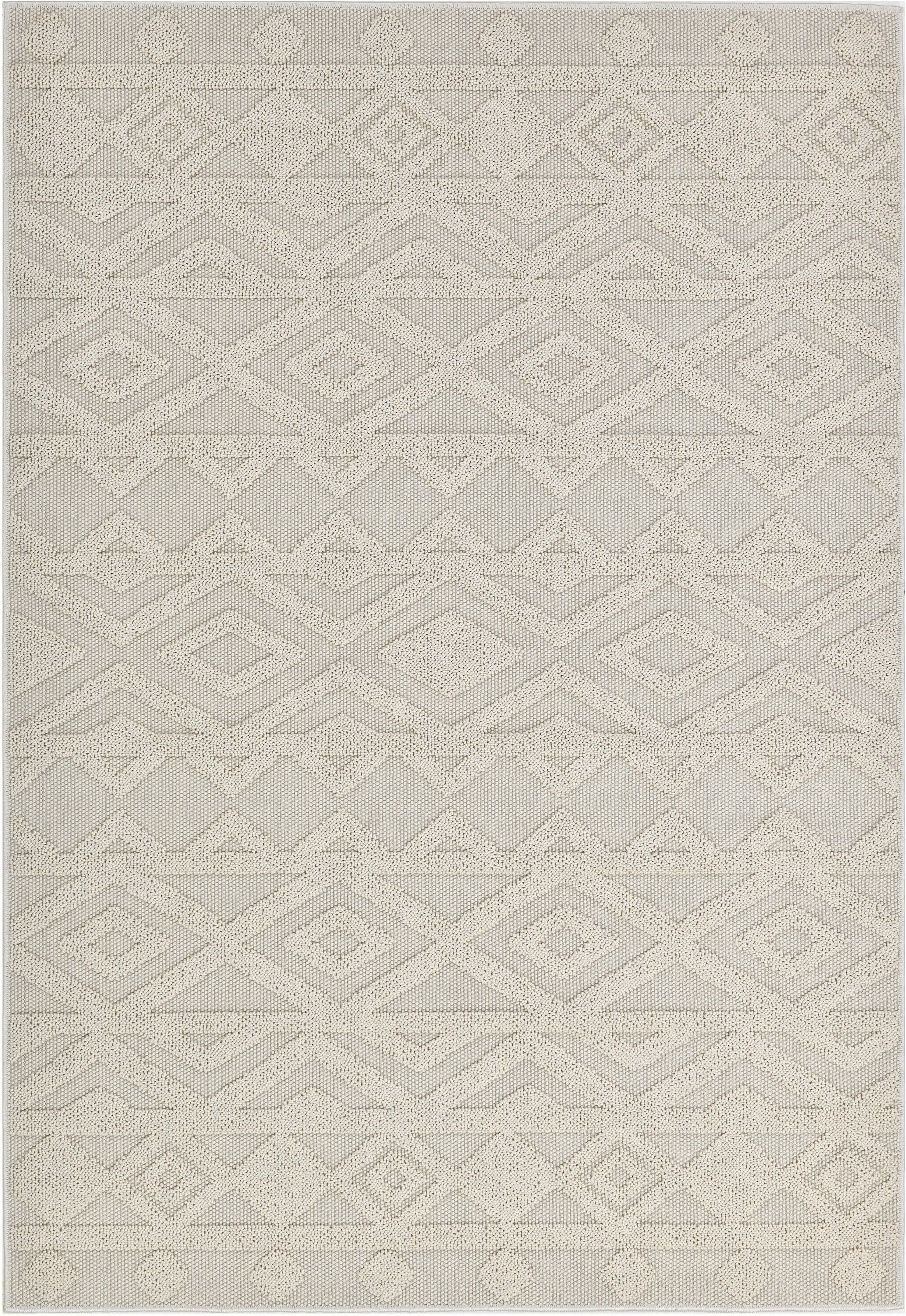 LeGer Home by Lena Gercke Teppich »Askja Outdoor«, rechteckig, 12 mm Höhe, Hoch-Tief Effekt, Teppich im Boho Stil, Outdoor geeignet, Camping