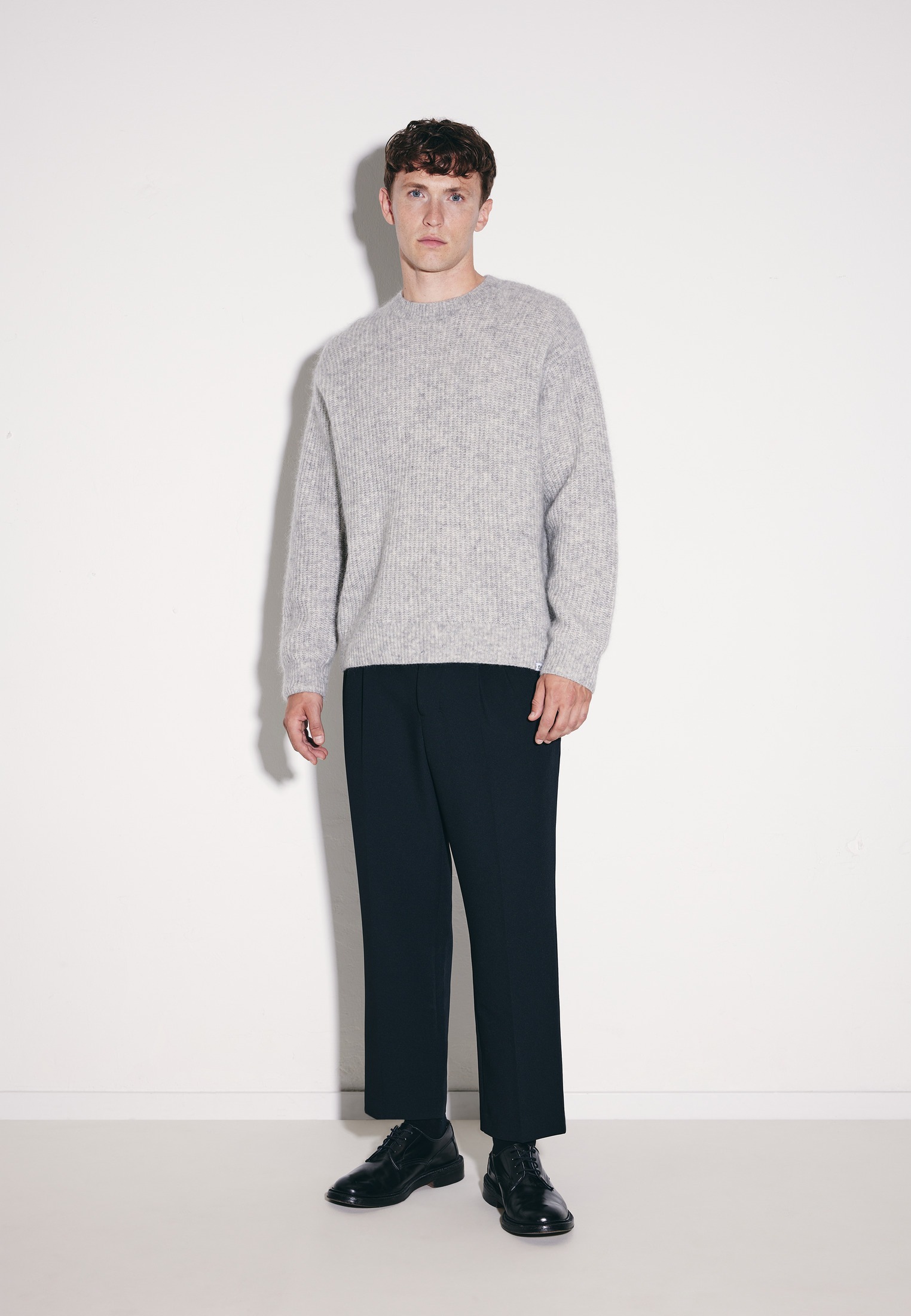 studio seidensticker Strickpullover 1/1 Rundhals Einfarbig meliert