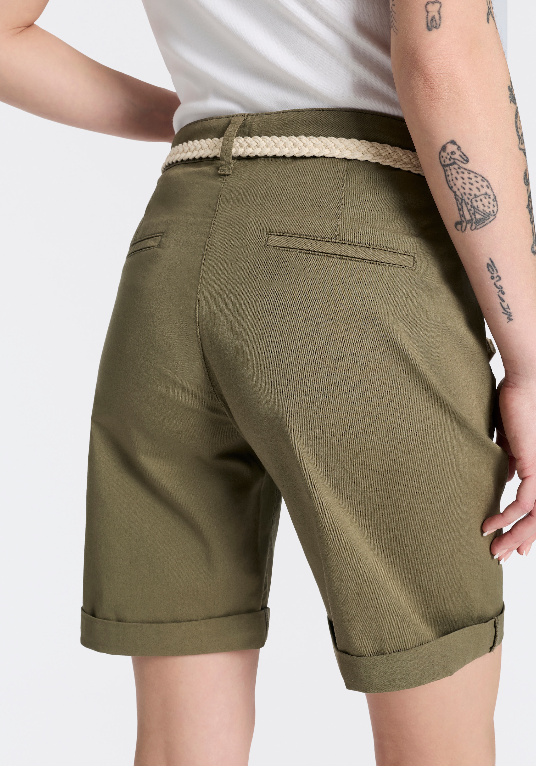 MAC Chinoshorts »CHINO SHORTS belt«  inklusive Flecht- Gürtel