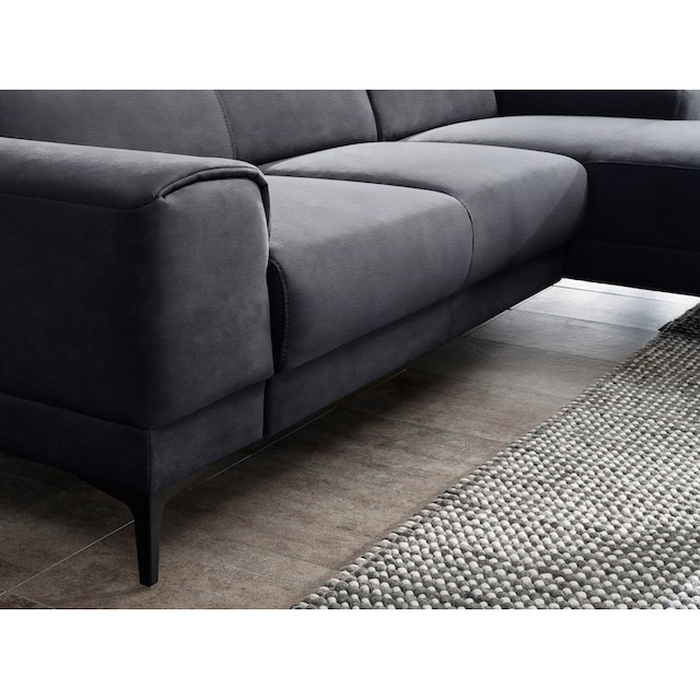 exxpo - sofa fashion Ecksofa »Ophelia«, 3 Kopfstützen, wahlweise  Sitztiefenverstellung, frei im Raum stellbar im OTTO Online Shop