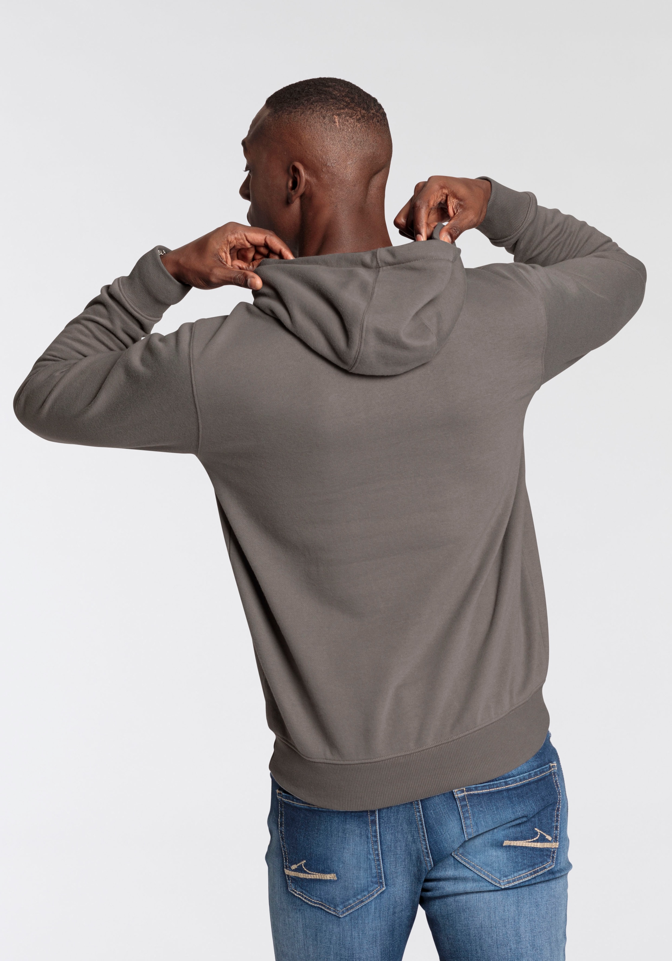 DELMAO Kapuzensweatshirt, Langarm, lockere Passform, mit Print, mit Kapuze