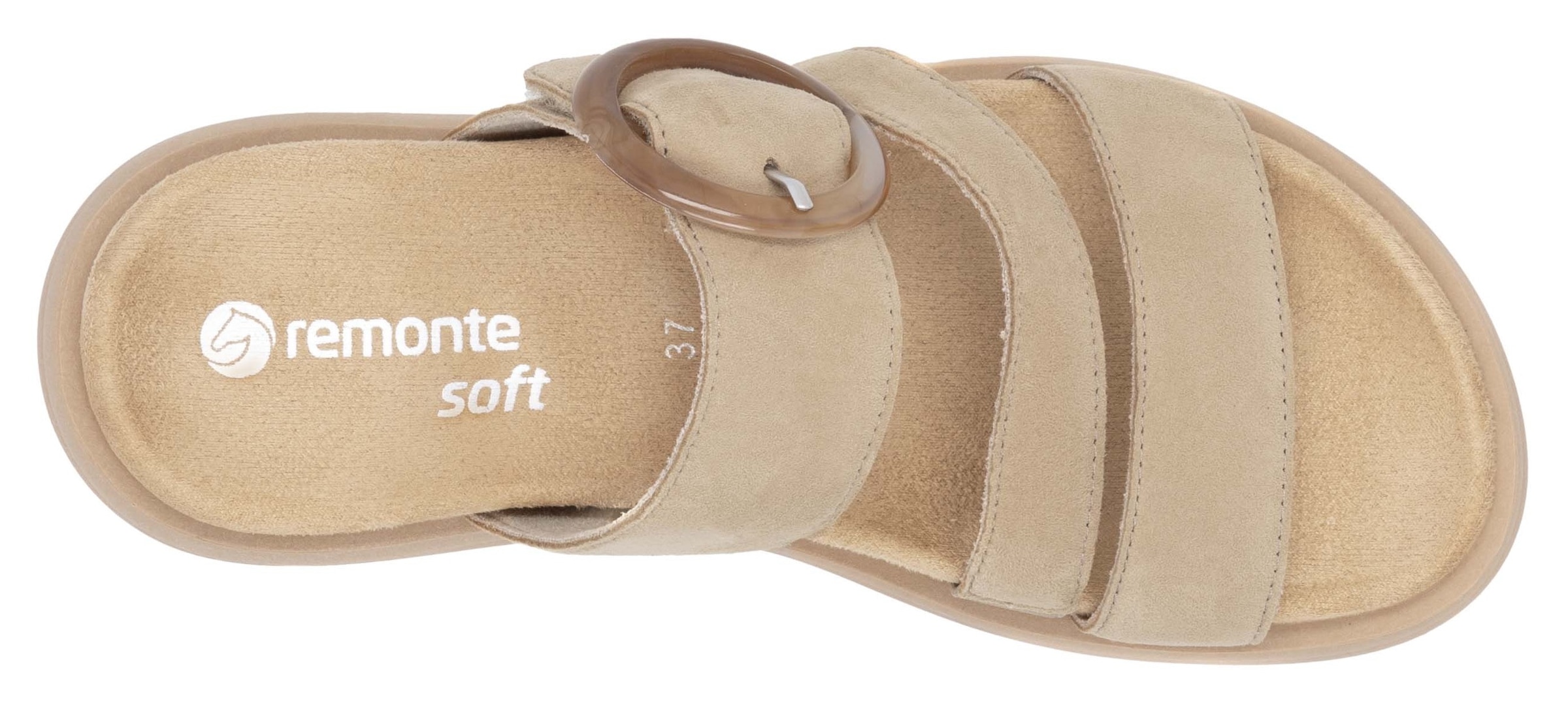 Remonte Pantolette, Sommerschuh, Schlupfschuh, Komfortschuh mit großer Zierschnalle