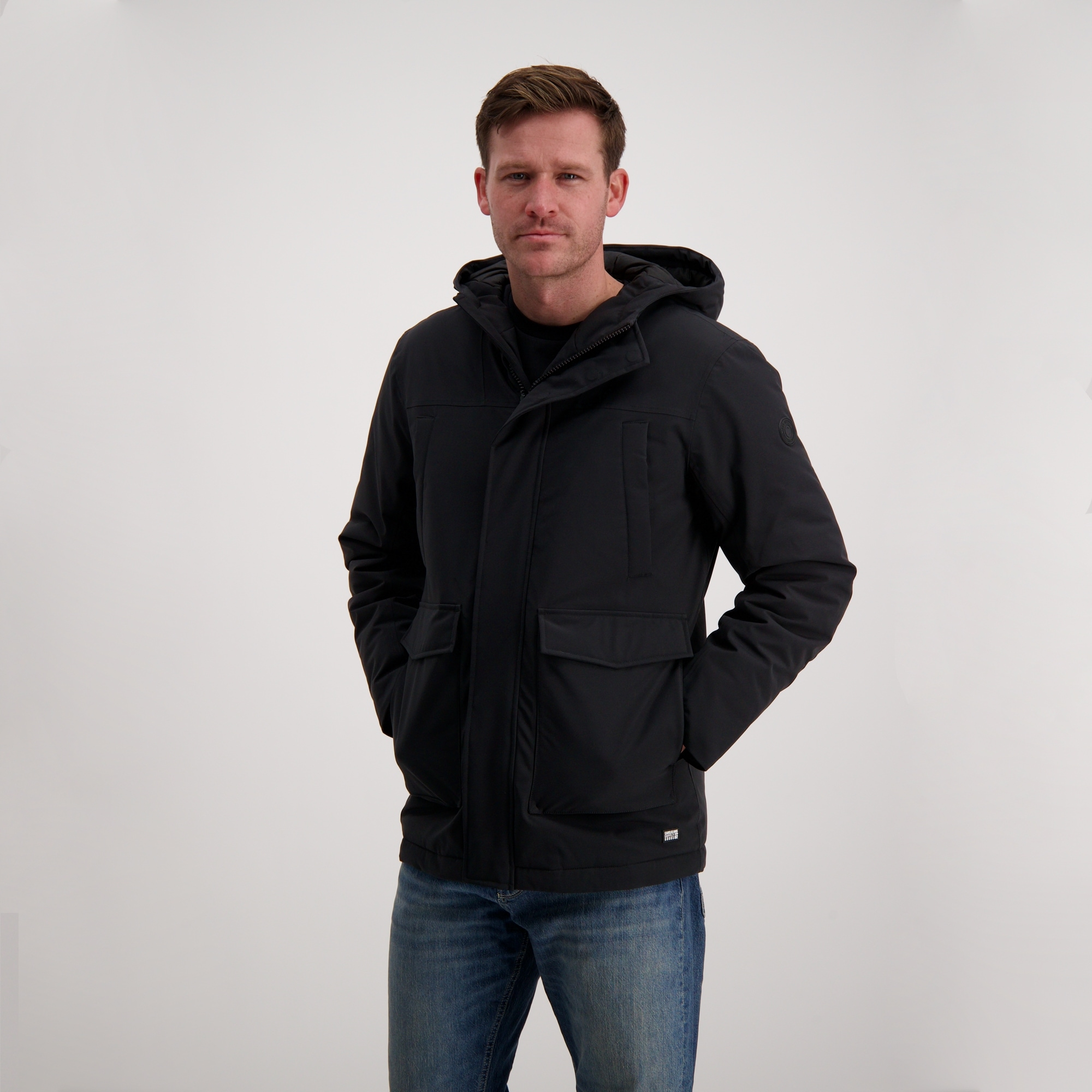 Cars Jeans Herren Winterjacke »Jacke Baltimore« mit Kapuze in schwarz, Größe M