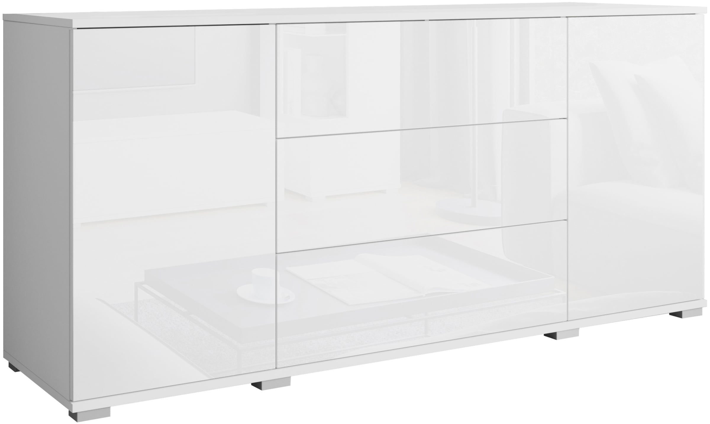 INOSIGN Sideboard »Kenia, Kommode für das Schlafzimmer/Wohnzimmer«, (1 St.), Modernes Sideboard mit 3 Schubladen und 4 Fächern, Breite 150 cm