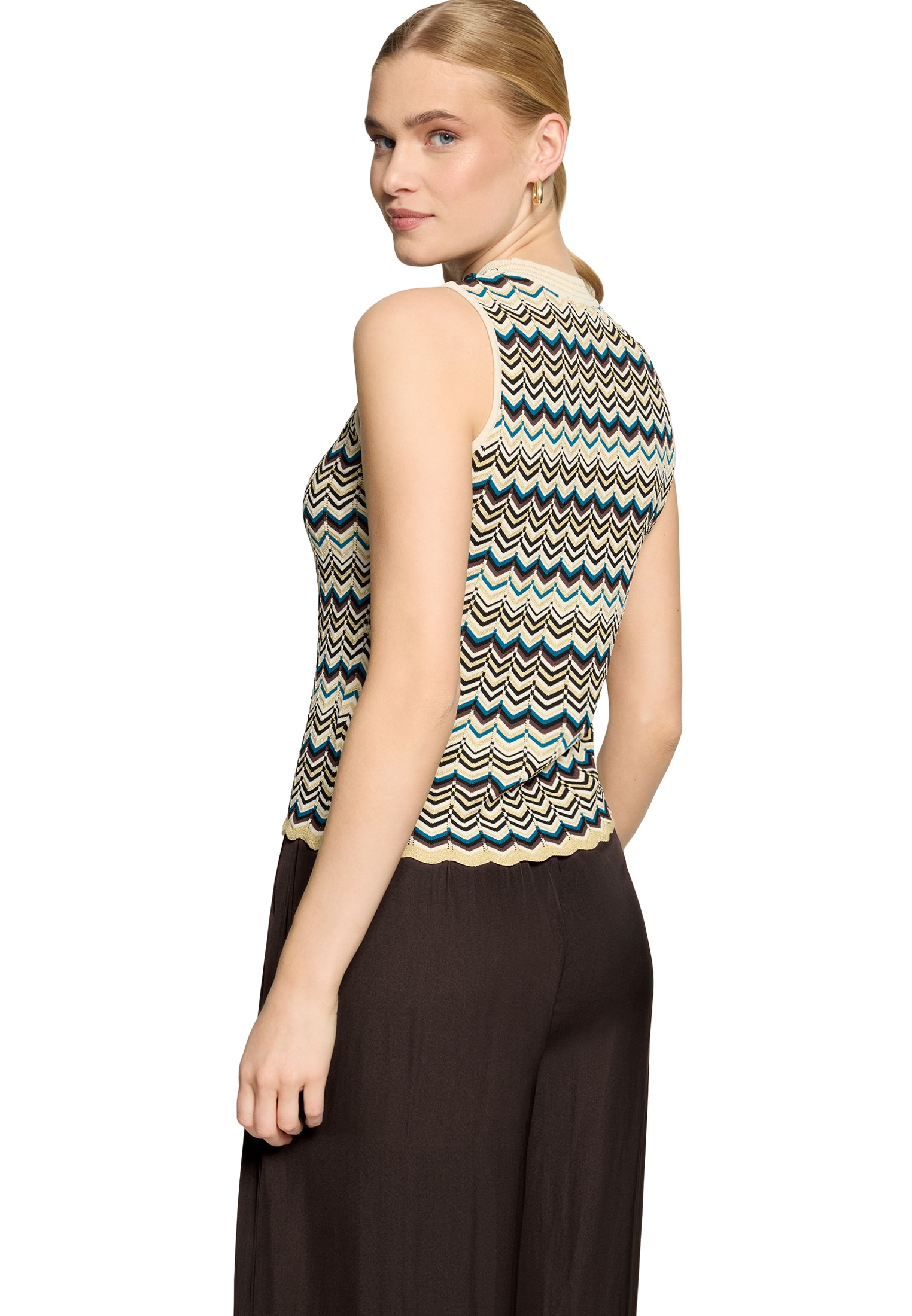 Zero Kurzarmpullover »Strick-Top mit Muster«