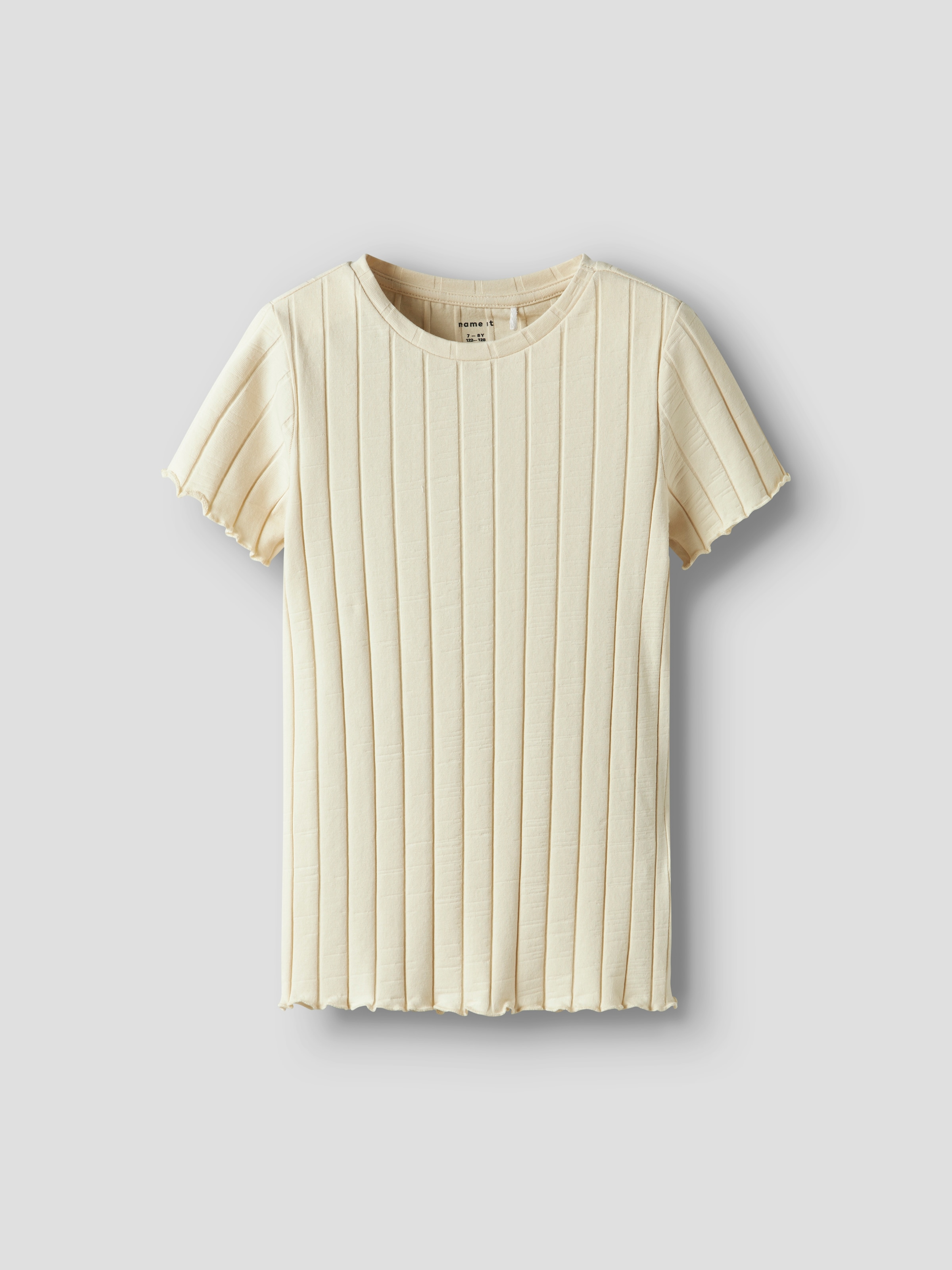 Name It T-Shirt »NKFNORALINA SS TOP NOOS«, tolle Rippen-Qualität und dadurch gewellte Säume am Arm und am Saum