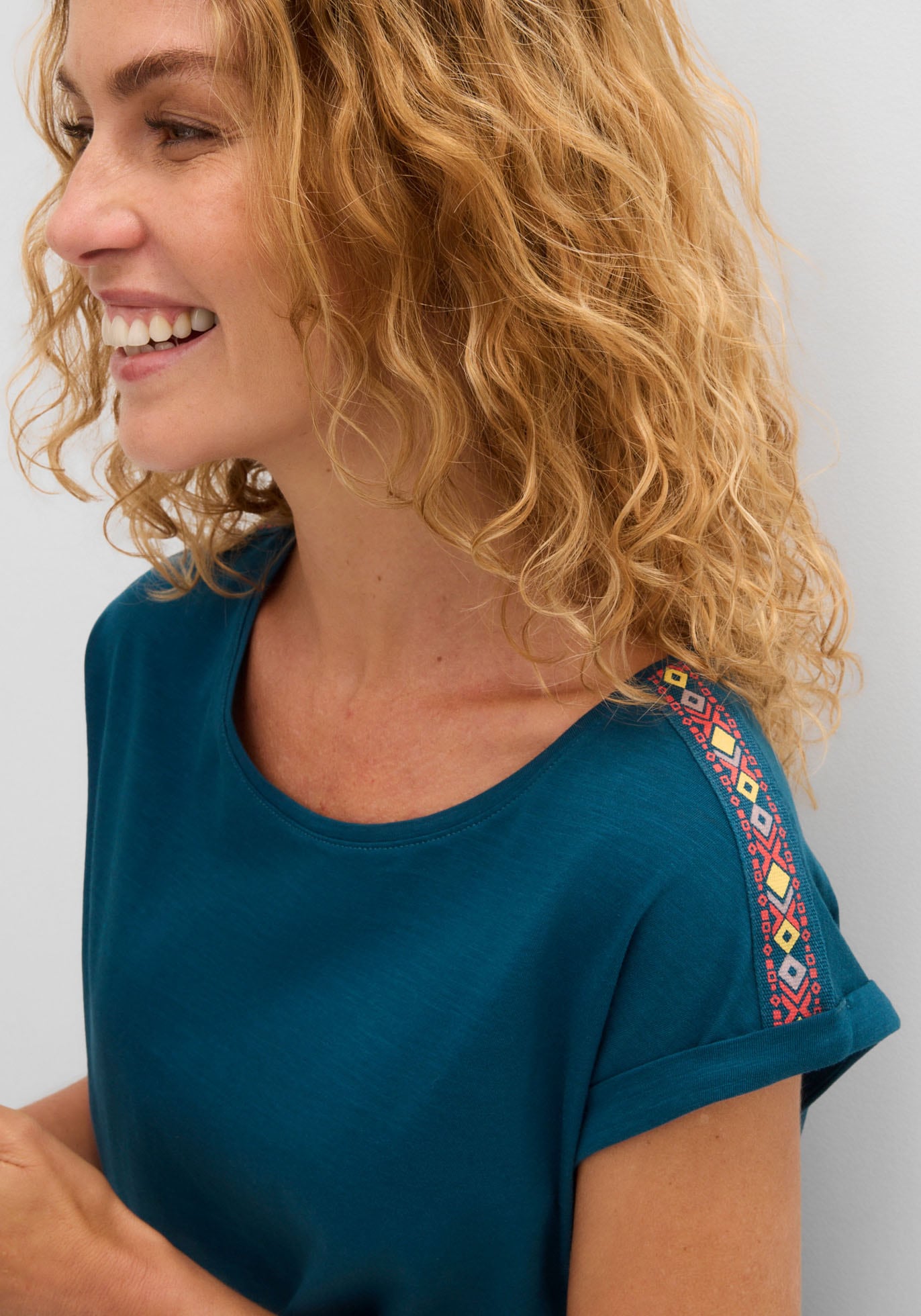 bonprix T-Shirt bequeme Passform, überschnittene Schultern, reine Baumwolle