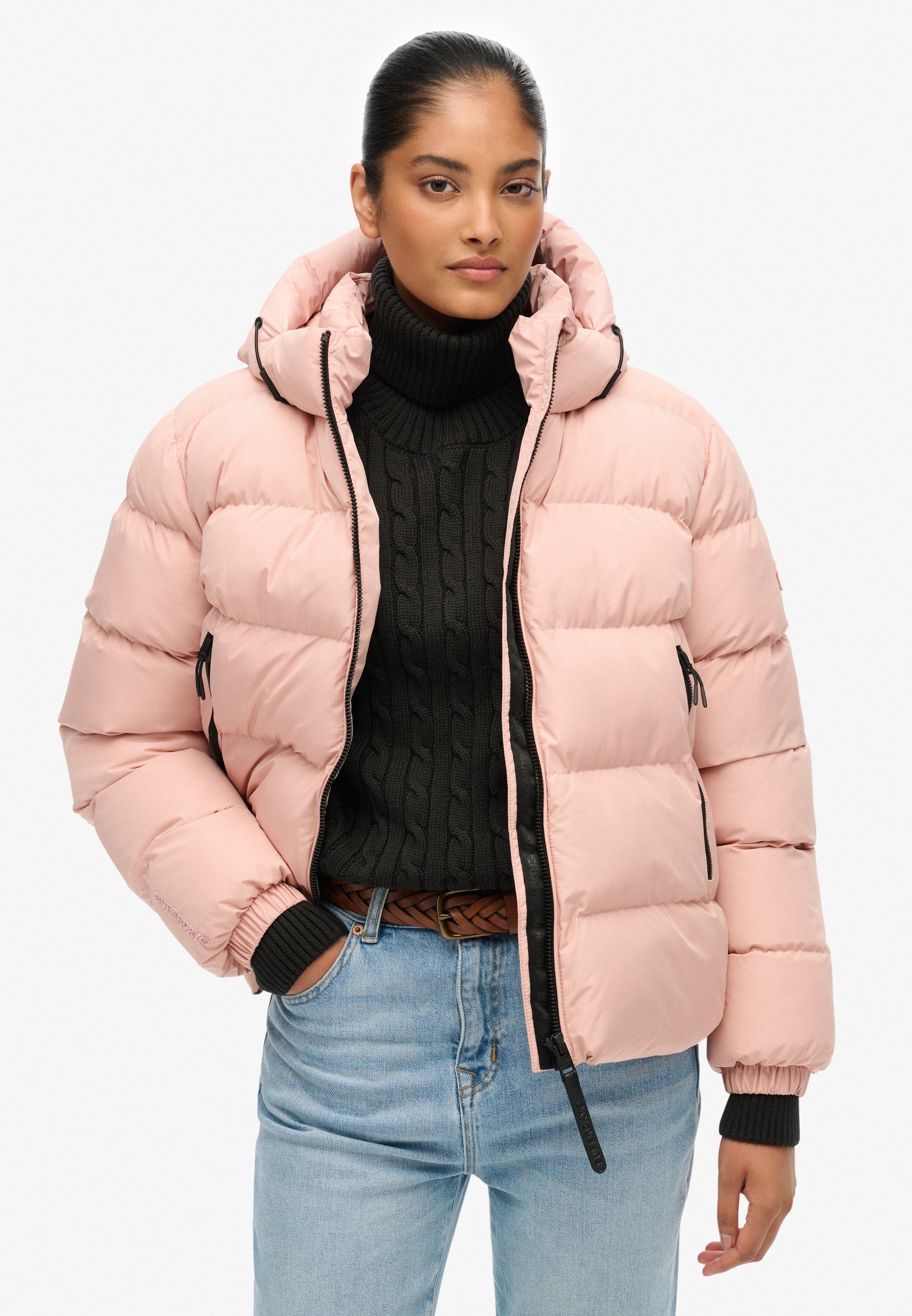 Superdry Steppjacke »HOODED SPORTS PUFFER JACKET«, mit Kapuze