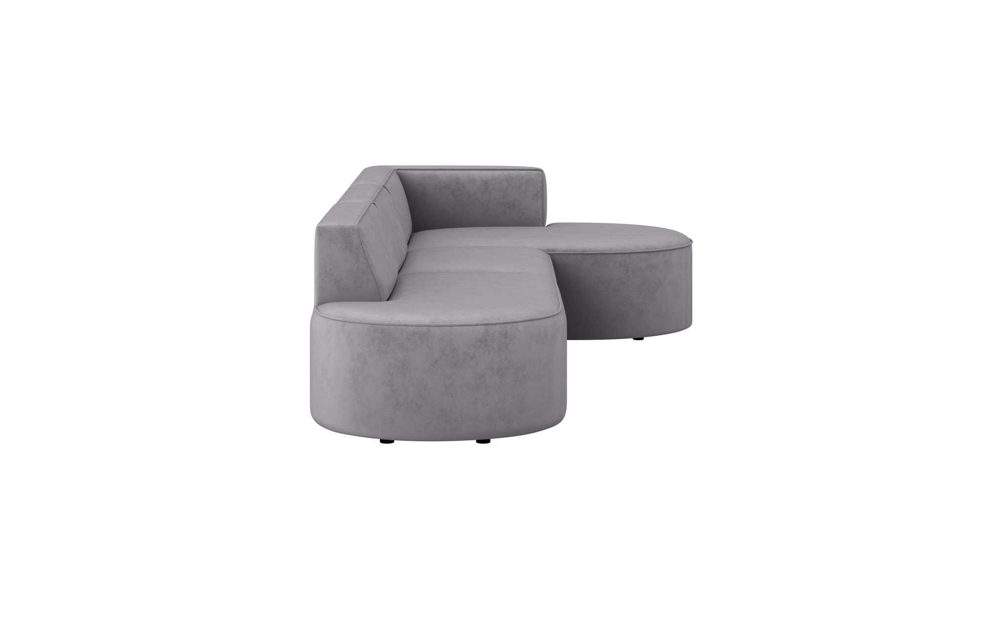andas Ecksofa »EIVIND Designer Sofa mit Ottomane rechts/links, B/T/H: 343/159/72 cm«, L-Form mit Wellenunterfederung, auch in Feincord und Bouclé