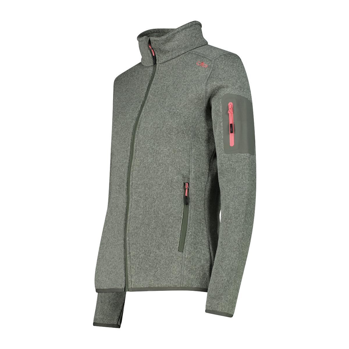CMP Strickfleecejacke »KNITTED MELANGE FLEECE WOMAN JACKET« Wärmeisolierend & Schnell trocknend & Atmungsaktiv, Übergangsjacke