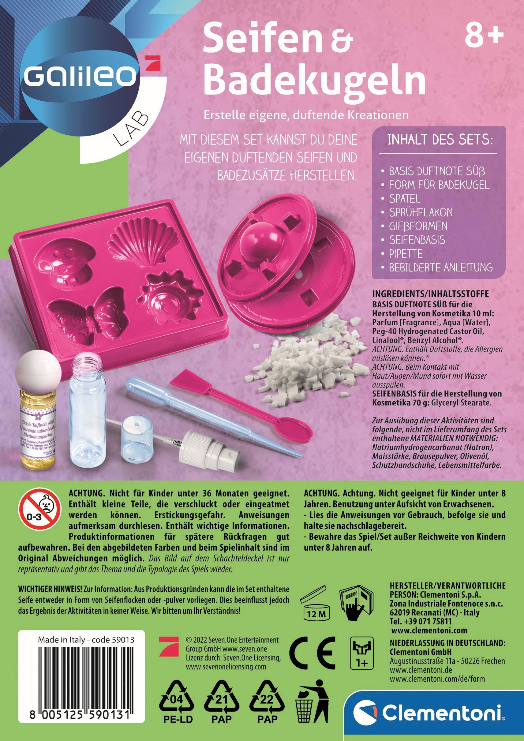 Clementoni® Experimentierkasten »Galileo, Seifen und Badekugeln«, Made in Europe