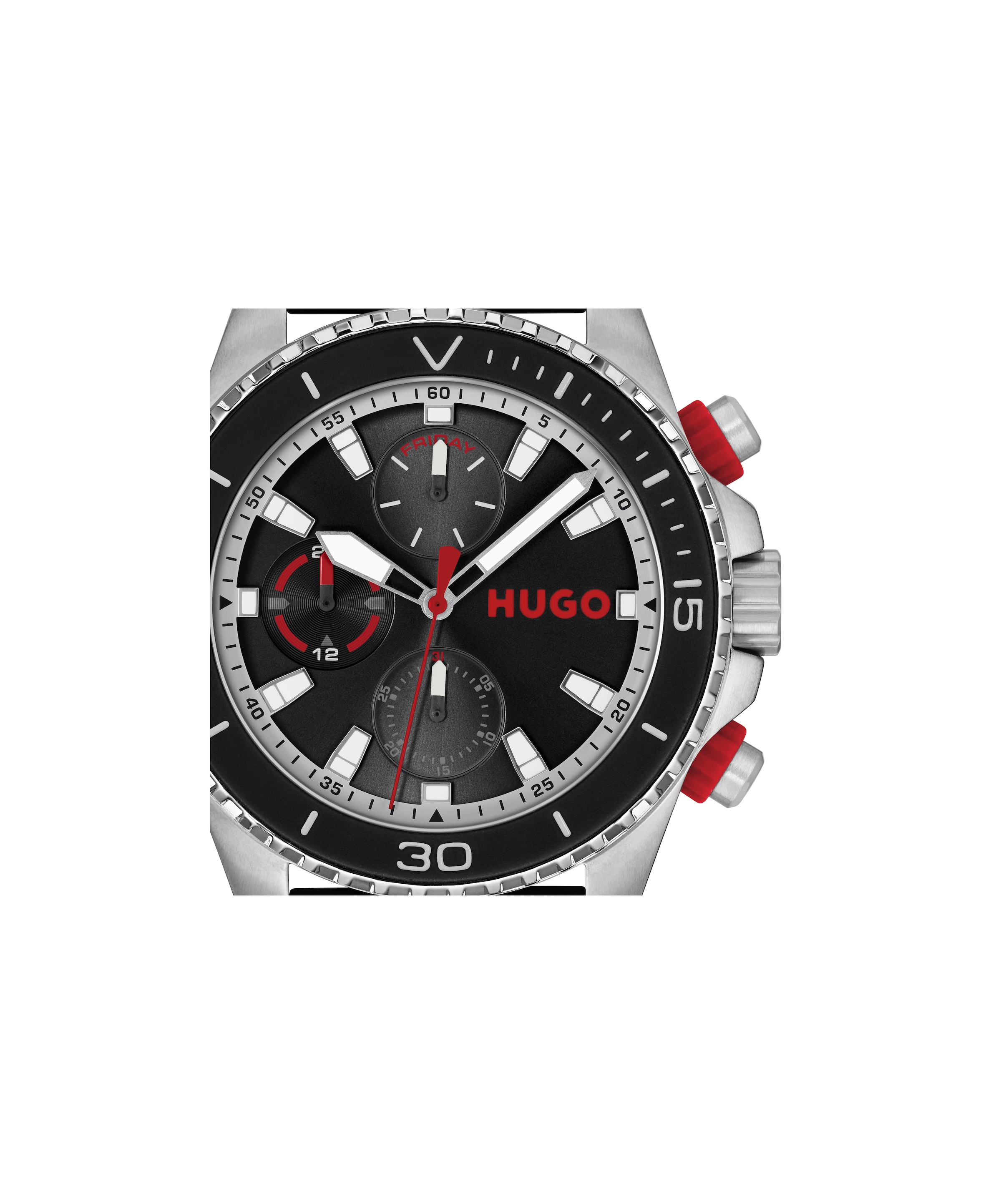 HUGO Multifunktionsuhr »#DIVE« Quarzuhr, Armbanduhr, Herrenuhr, Silikonarmband, analog