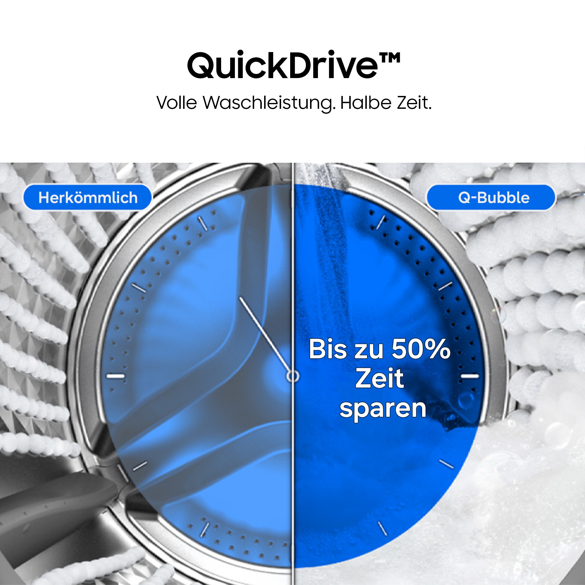 Samsung Waschmaschine WW8400D »WW11DB8B95GH« 11 kg 1400 U/min Quick Drive™ Option – Volle Waschleistung. Halbe Zeit