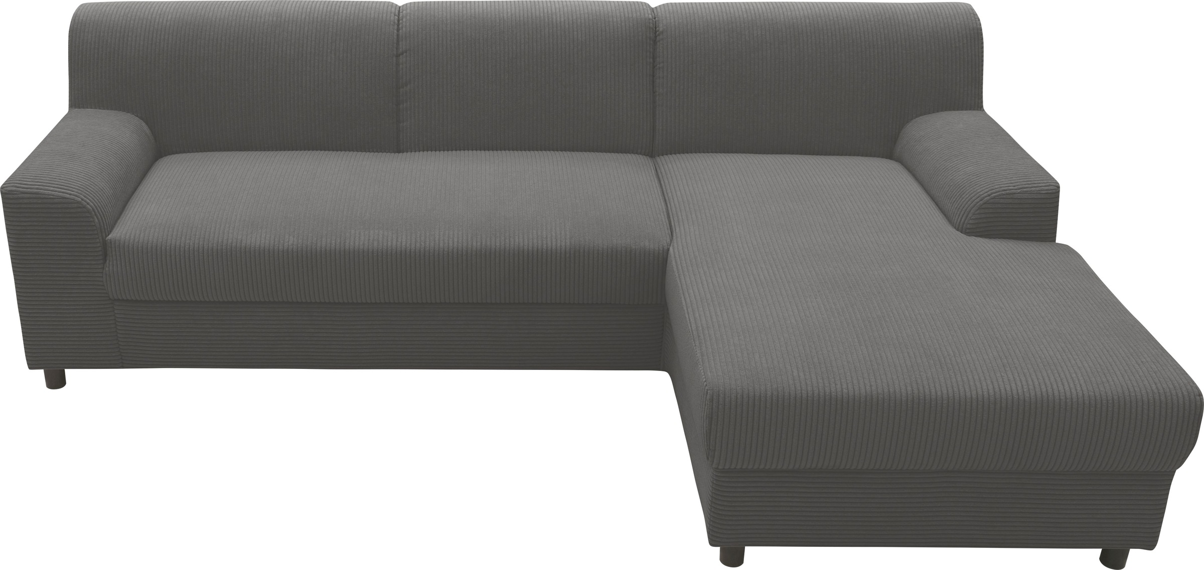 DOMO collection Ecksofa »Turah 2, L-Form, Cord oder Luxus-Microfaser, komfortabler Federkern«, B/T/H: 241/146/79 cm, incl. Zierkissen, wahlweise mit Bettfunktion