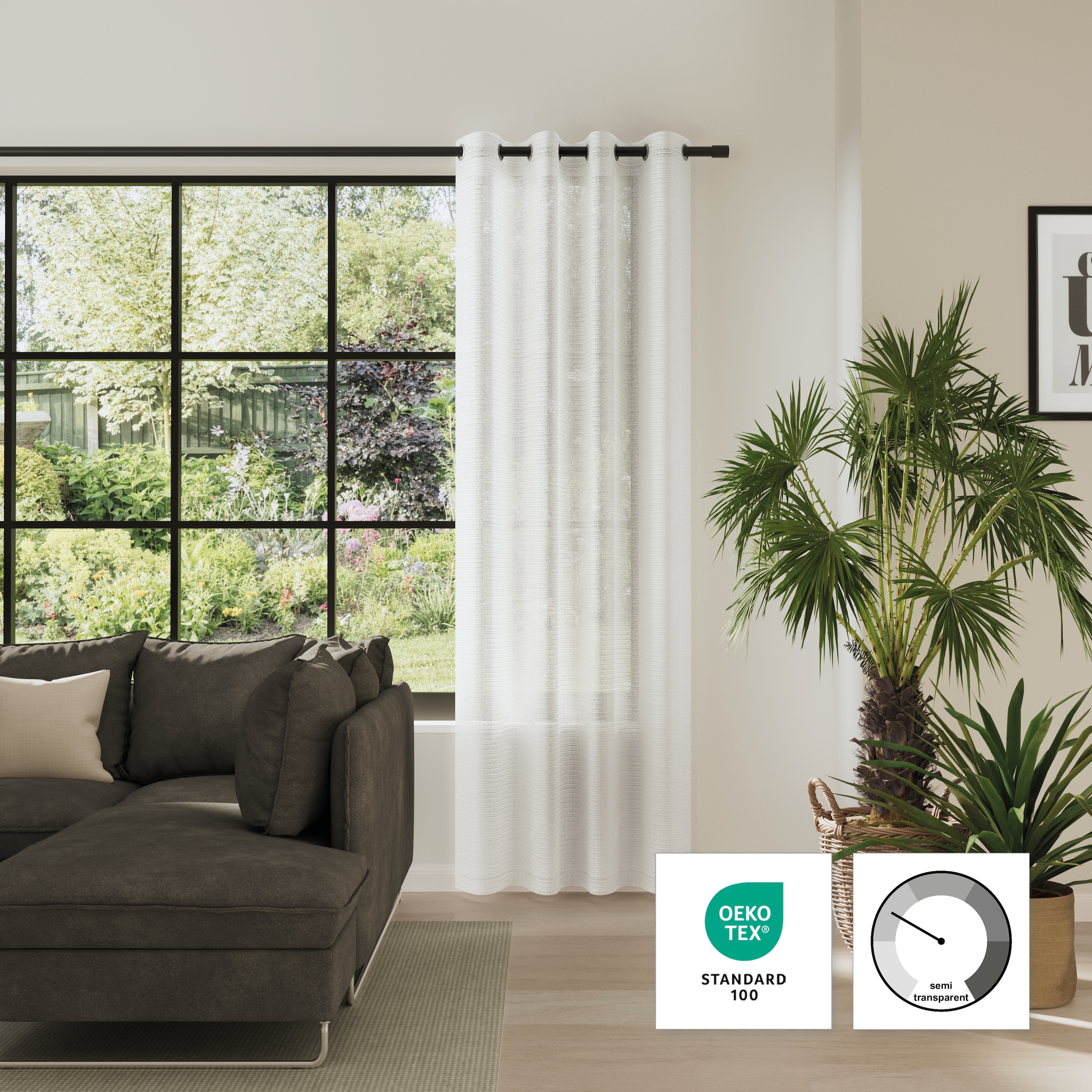 Neutex for you! Vorhang »MELODY« Ösen 1 Stk. tlg. Melangeoptik mit grobem Effektgarn