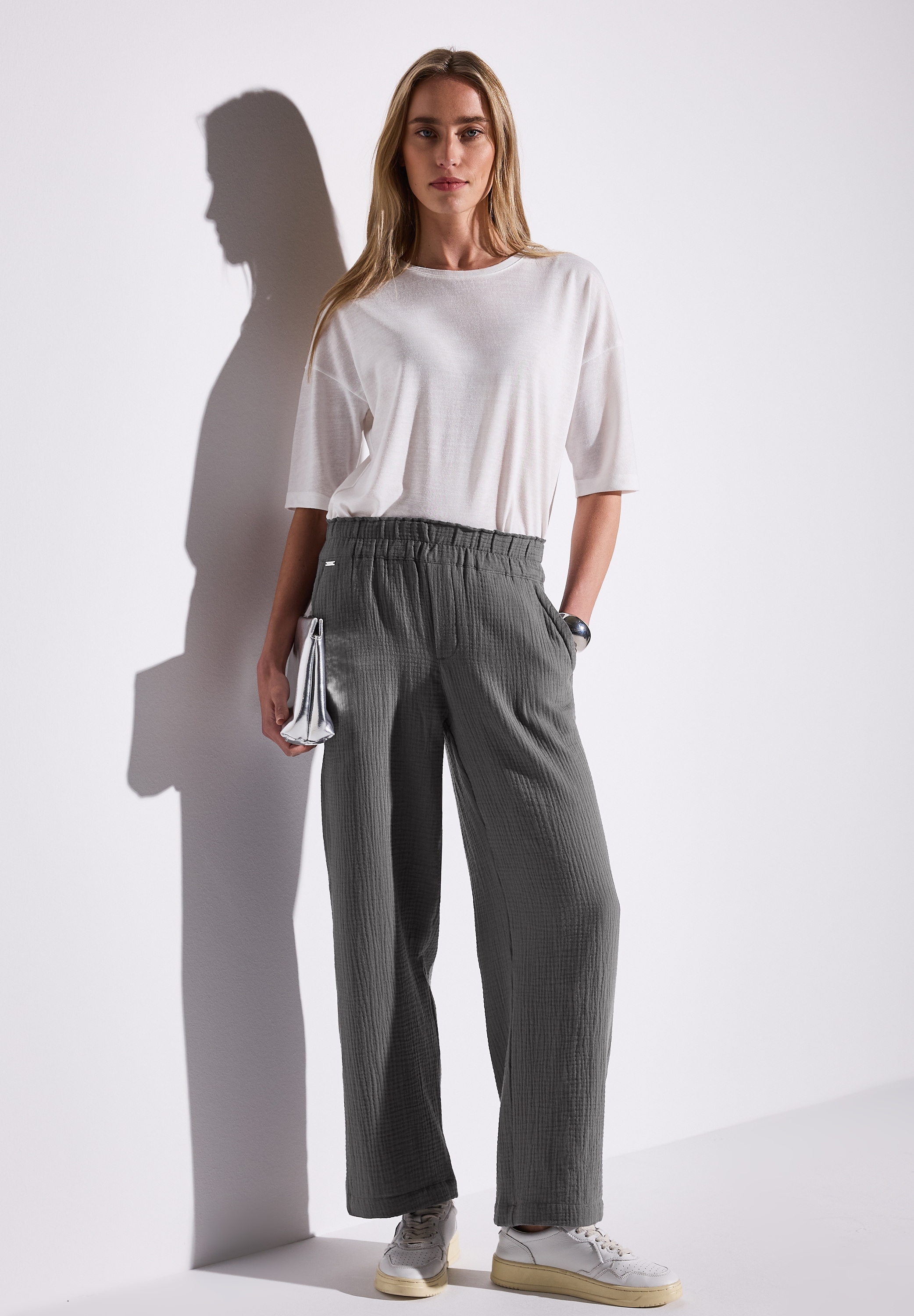 STREET ONE Stoffhose, Sommerhose in Struktur-Optik