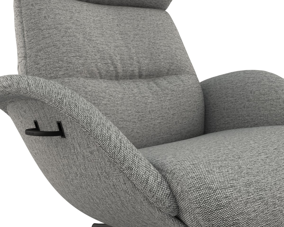 FLEXLUX Relaxsessel »Fernsehsessel More, ergonomisch, drehbar, robuster Fuß, Scandi«, Premium Komfort, Rücken- & Kopfteilverstellung, drehbar, Fuß schwarz