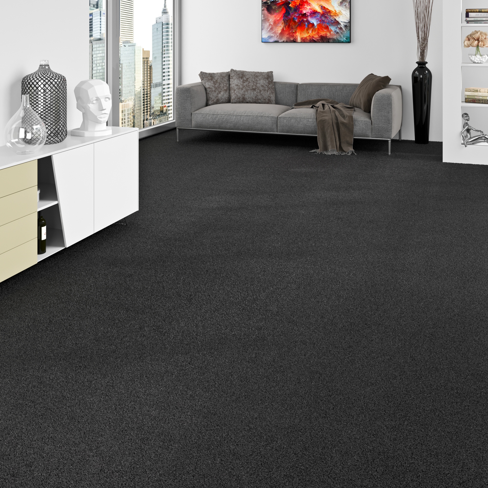 my home Teppichboden »Zephyra, Schlinge, Made in Netherlands«, rechteckig, 8 mm Höhe, Uni Farben, Breite 400 cm, strapazierfähig, Wohnzimmer, Schlafzimmer