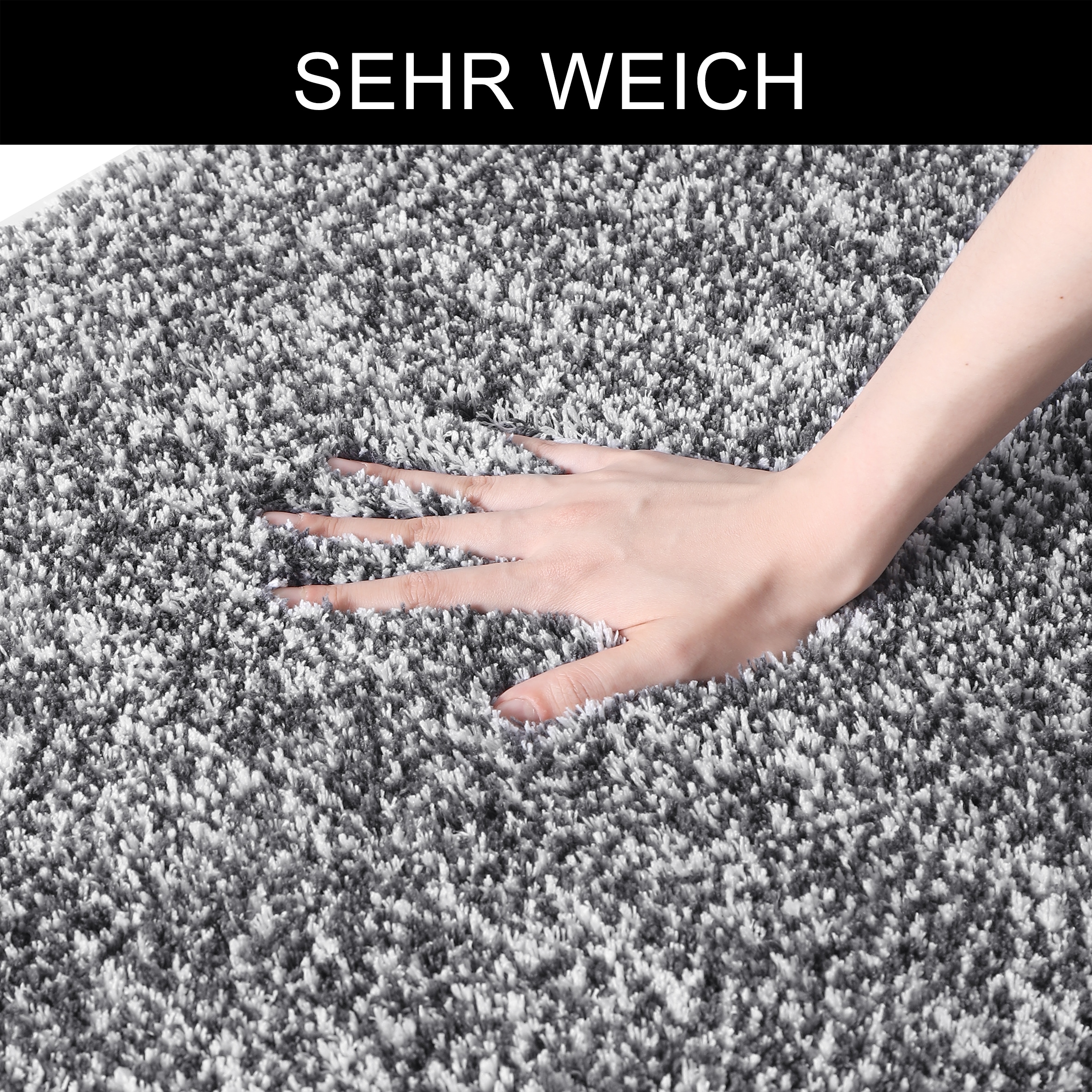 my home Badematte »Vanessa meliert, Badvorleger, Badezimmer Teppich, Duschvorleger« Höhe 20 mm rutschhemmend beschichtet strapazierfähig Badteppich, weiche Haptik, unifarben