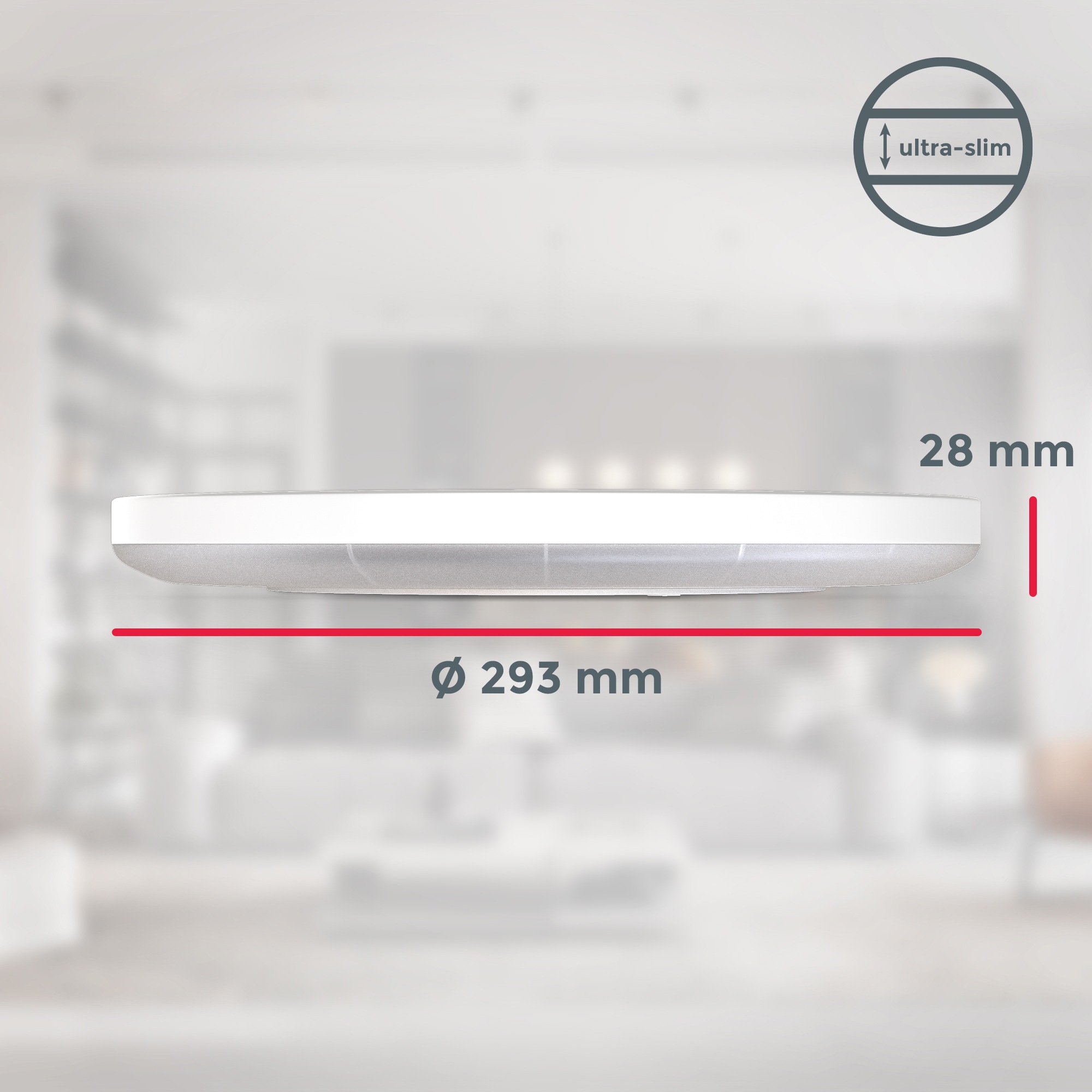 B.K.Licht Panel, 1 flammig, Leuchtmittel LED-Modul | LED fest integriert, Deckenleuchte, dimmbar, ultra-flach, indirektes Licht, neutralweiß