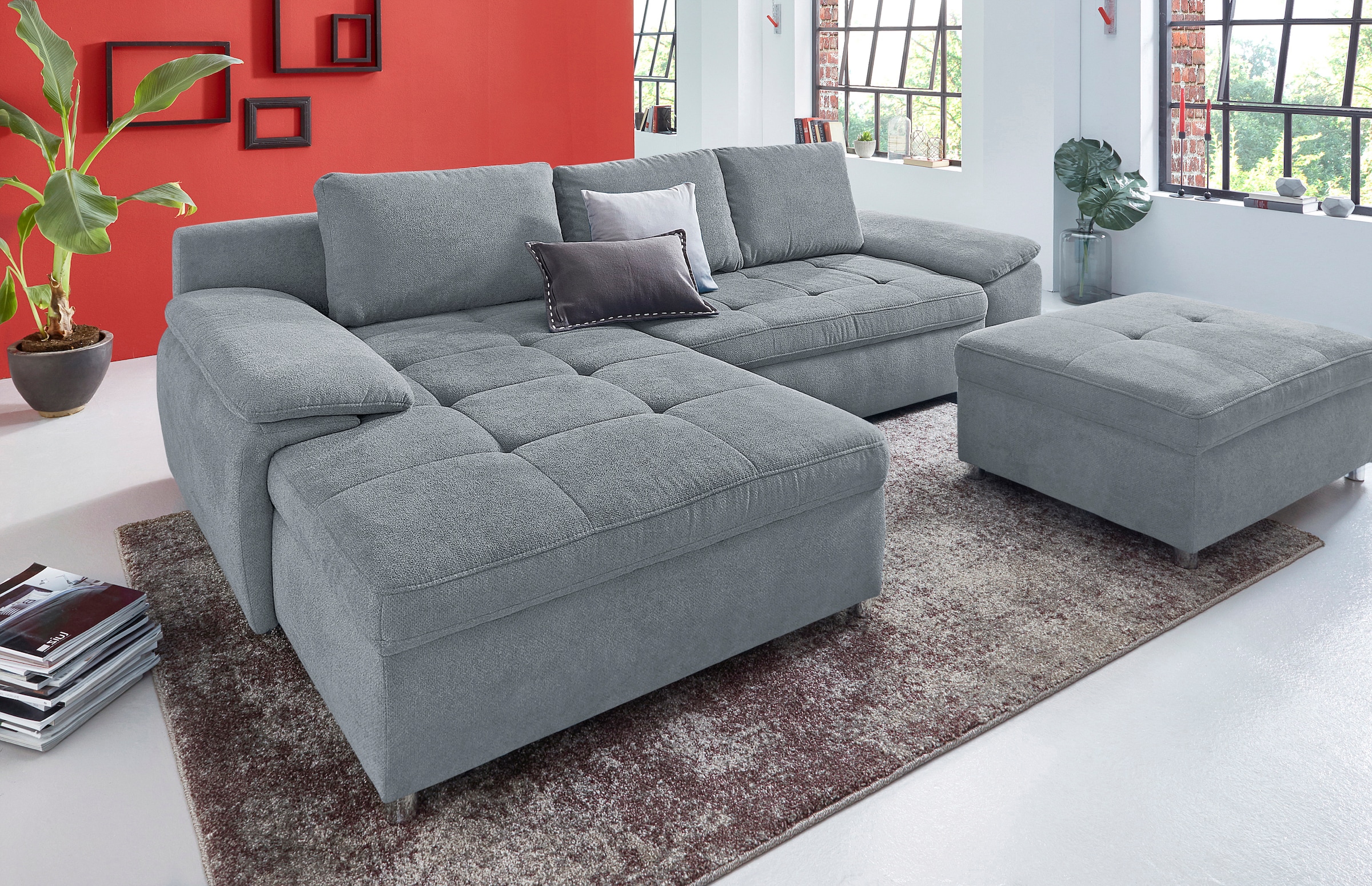 sit&more Ecksofa »Labene L-Form«, wahlweise mit Bettfunktion und Bettkasten, auch als XXL-Variante