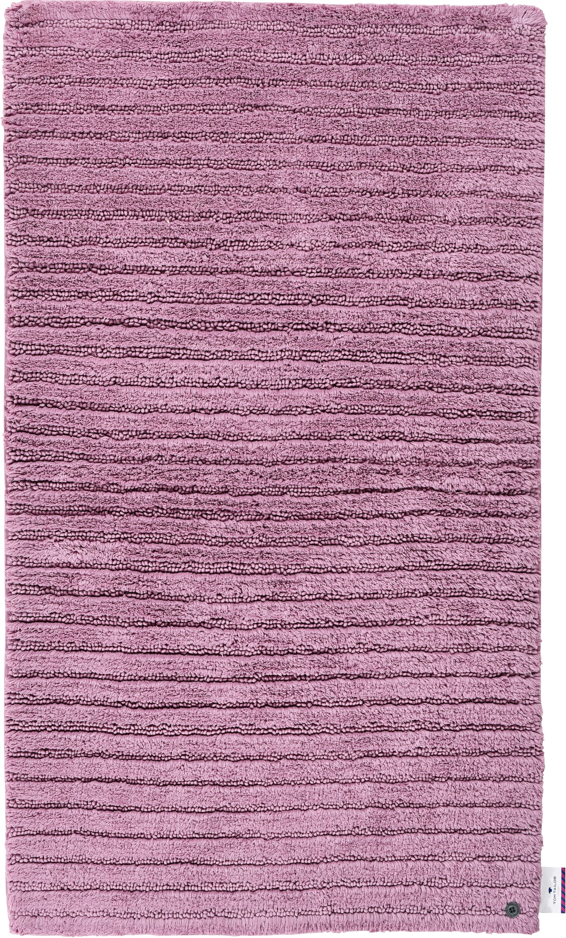 TOM TAILOR HOME Badematte »Cotton Stripes«, rutschhemmend beschichtet, fußbodenheizungsgeeignet-strapazierfähig, Uni Farben, gestreift, reine Baumwolle, Hoch-Tief Effekt