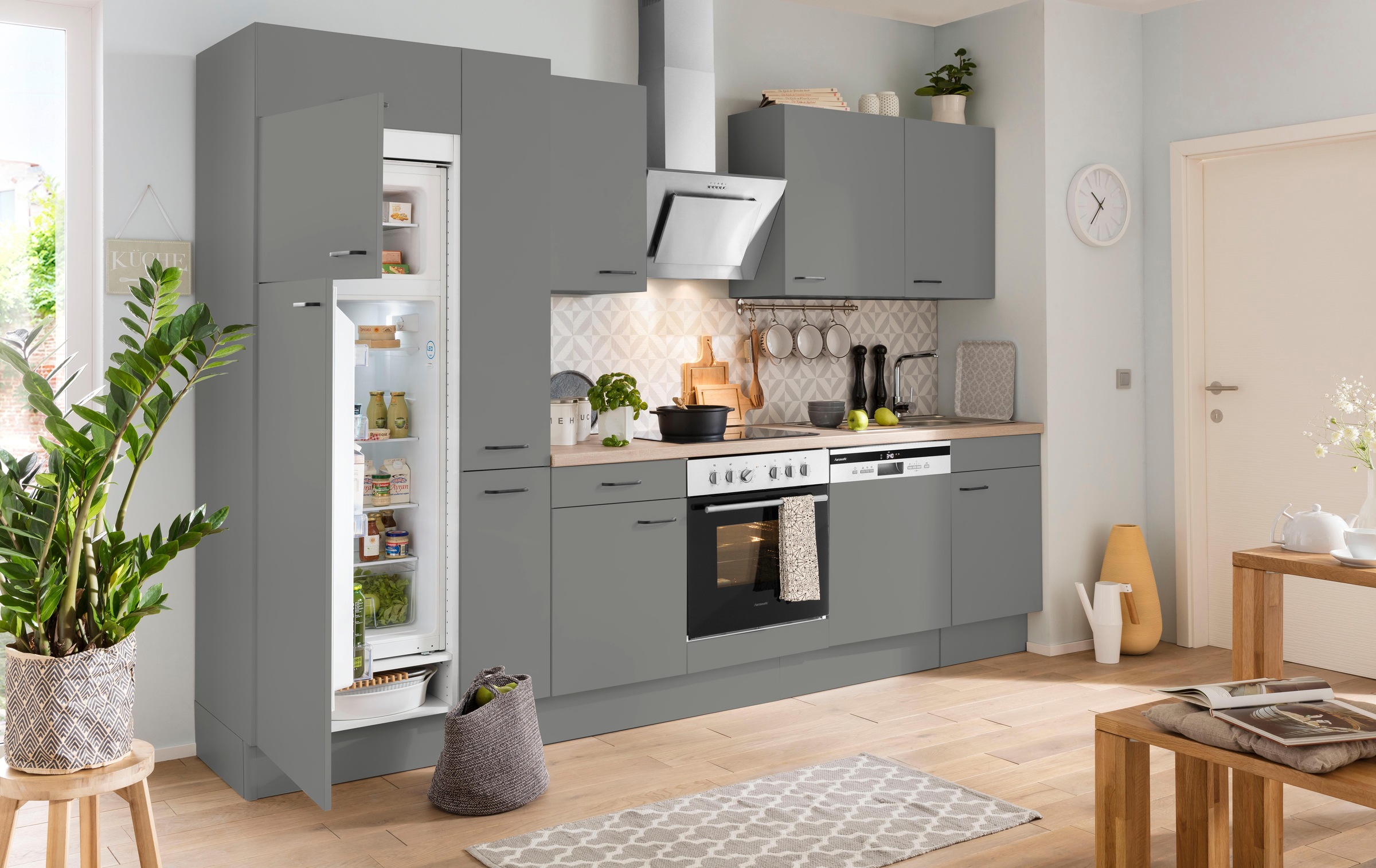 OPTIFIT Küchenzeile »Elga«, Premium-Küche mit Soft-Close-Funktion, Vollauszug, Breite 280 cm