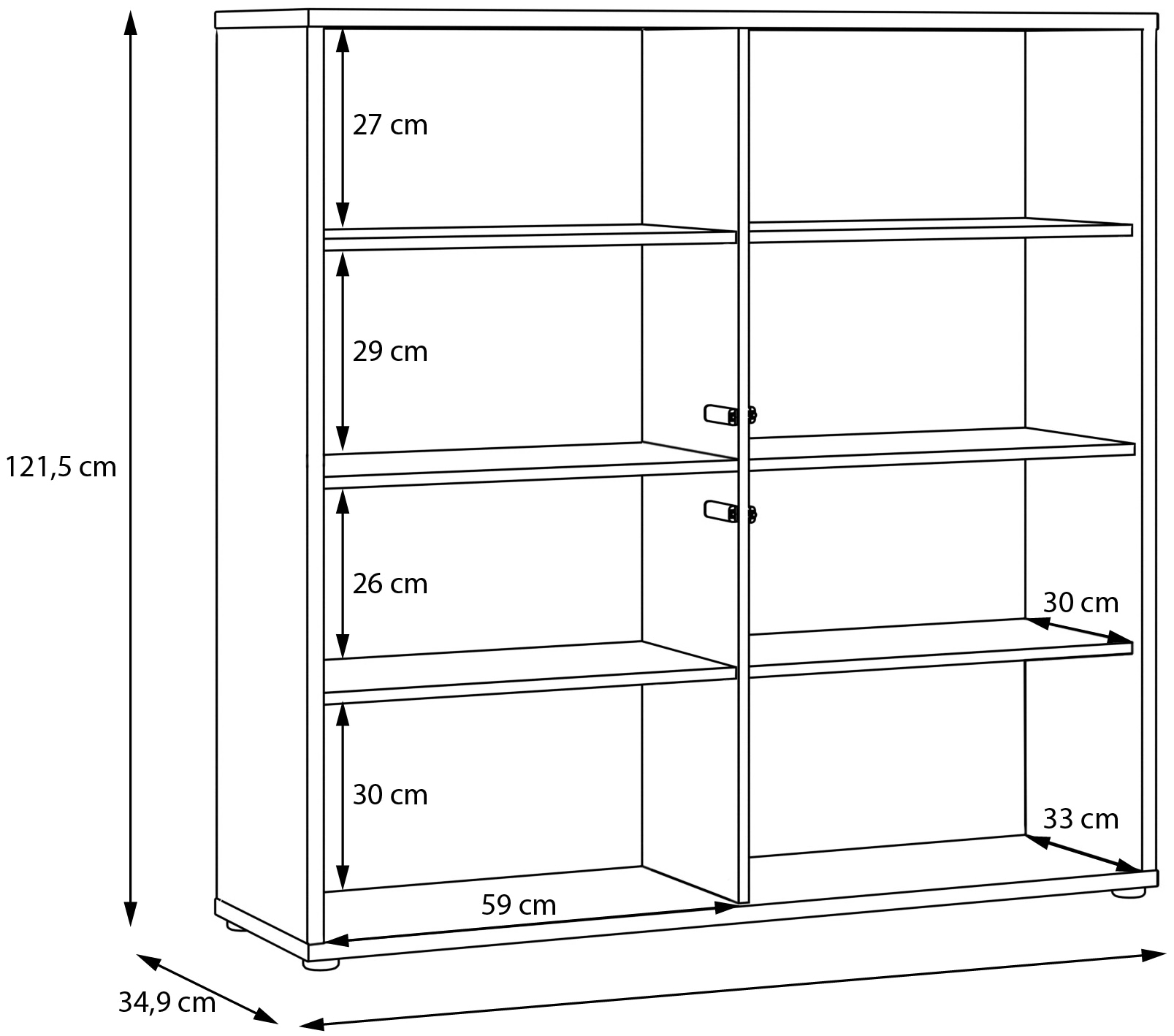 FORTE Highboard »Alice Springs« Grifflos,Push to open, Stauraum