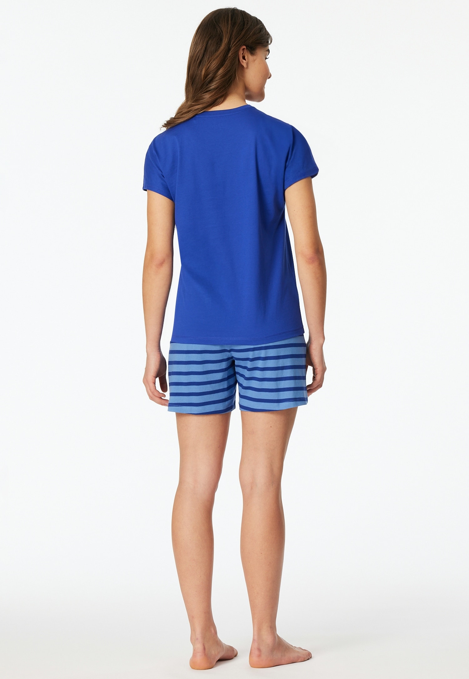 Schiesser Shorty »Casual Essentials« 2 mit unifarbenem Shirt und gestreifter Hose