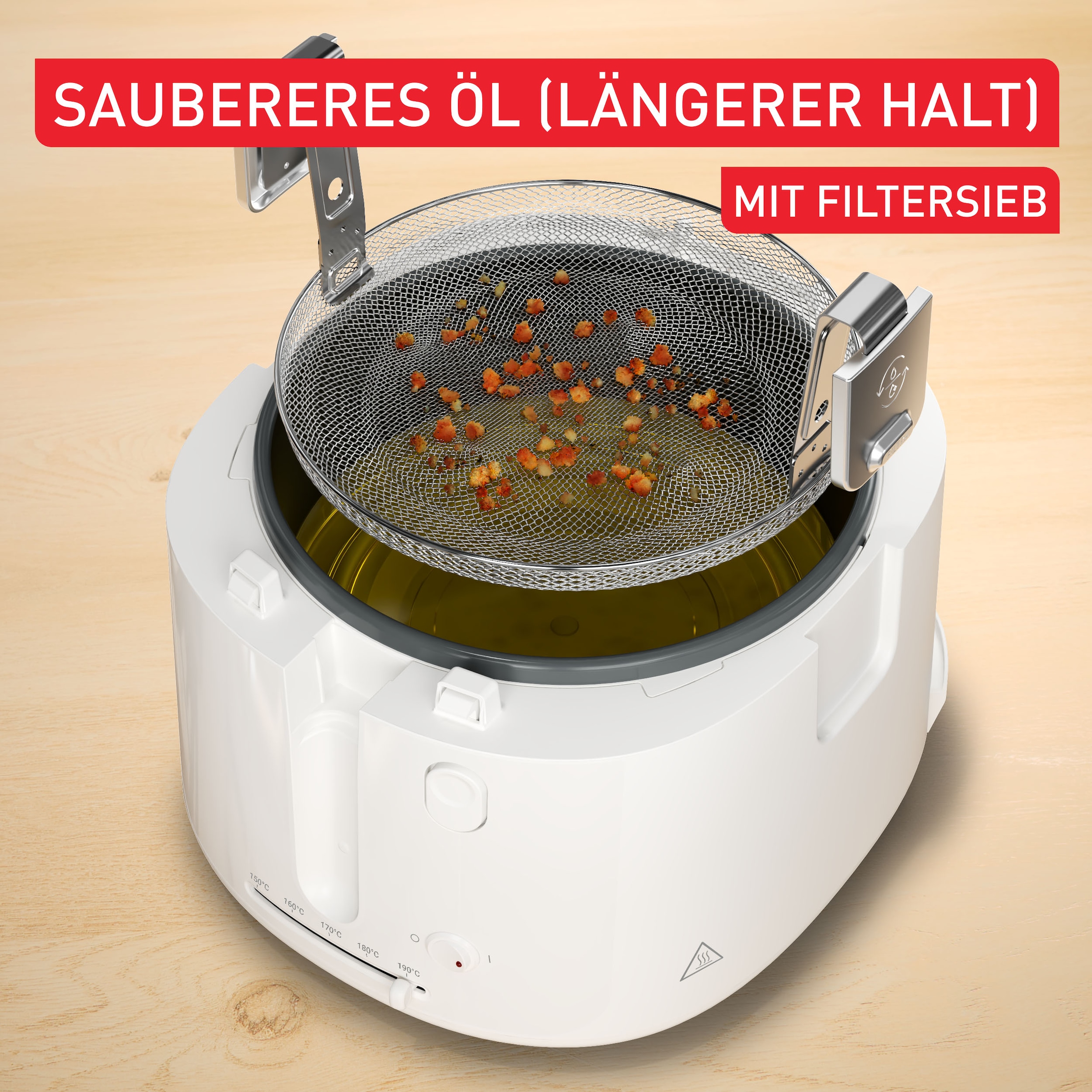 Tefal Fritteuse »Filtra Vision« 1900 W Fassungsvermögen 2,1 l extragroßes Sichtfenster für bessere Sicht, Filtersieb, FF2541