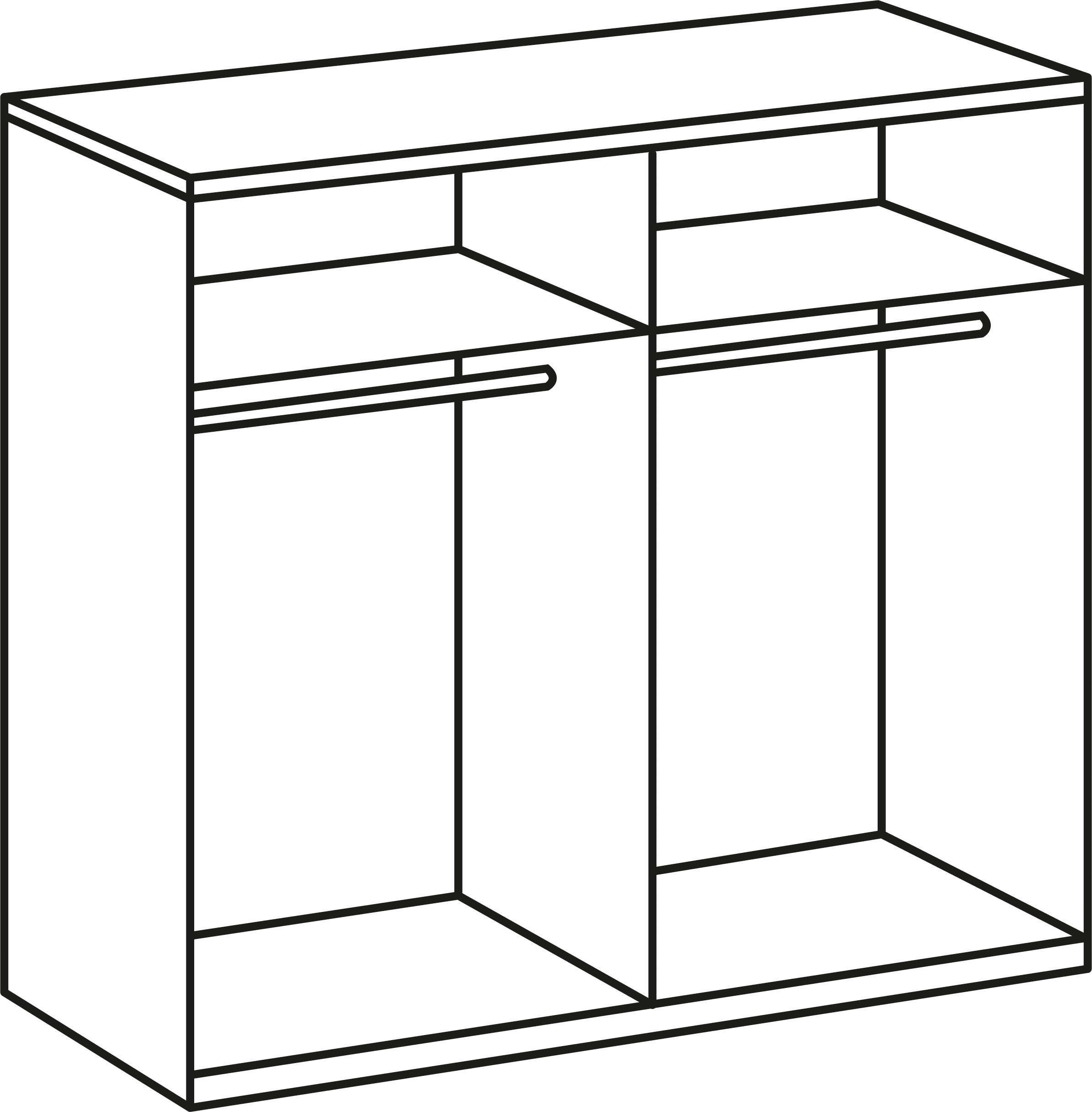 Wimex Kleiderschrank »Level by fresh to go«, Türen vollflächig mit farbigem Glas