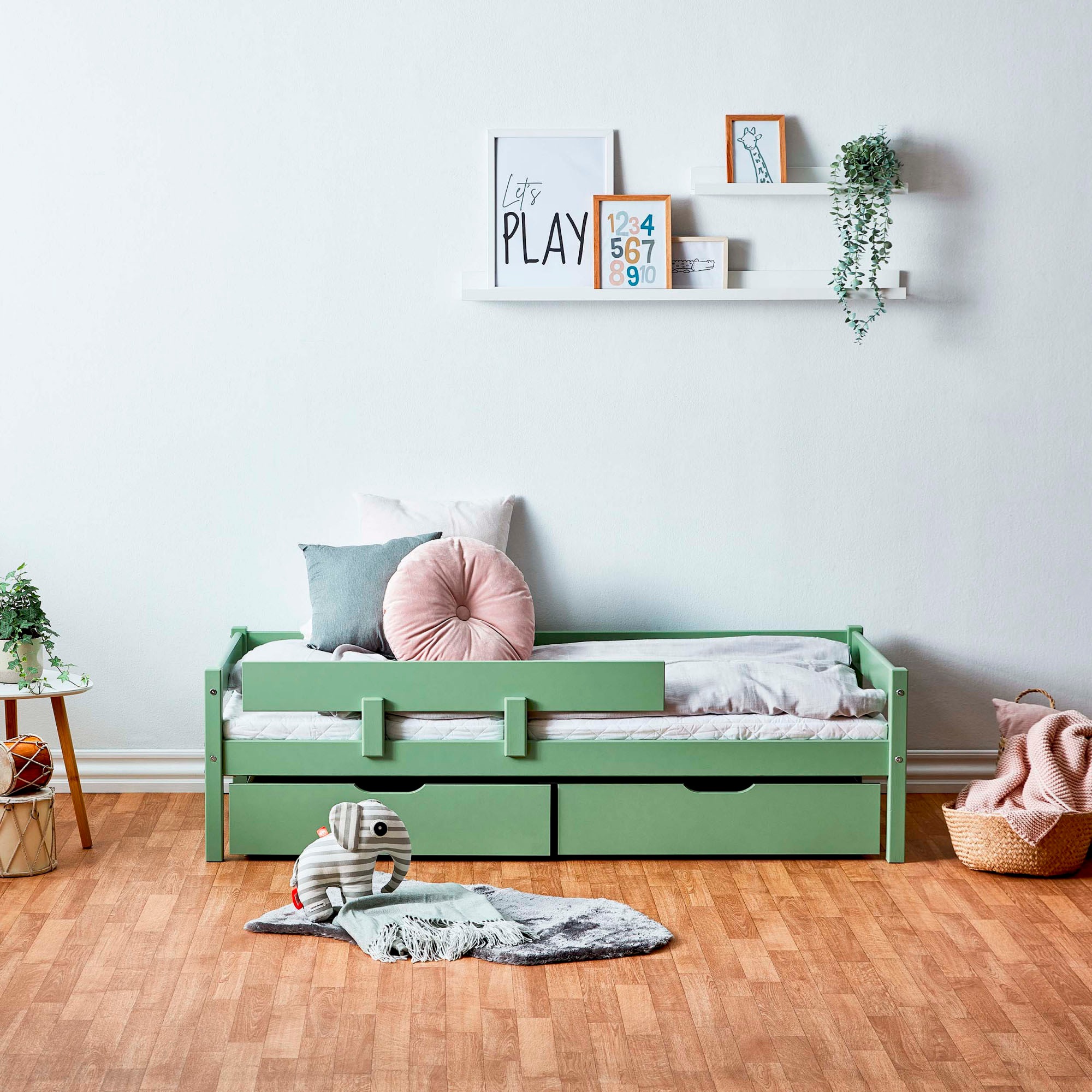 Home affaire Jugendbett »ECO One« Kinderbett mit Rausfallschutz, mit 2 Schubkästen