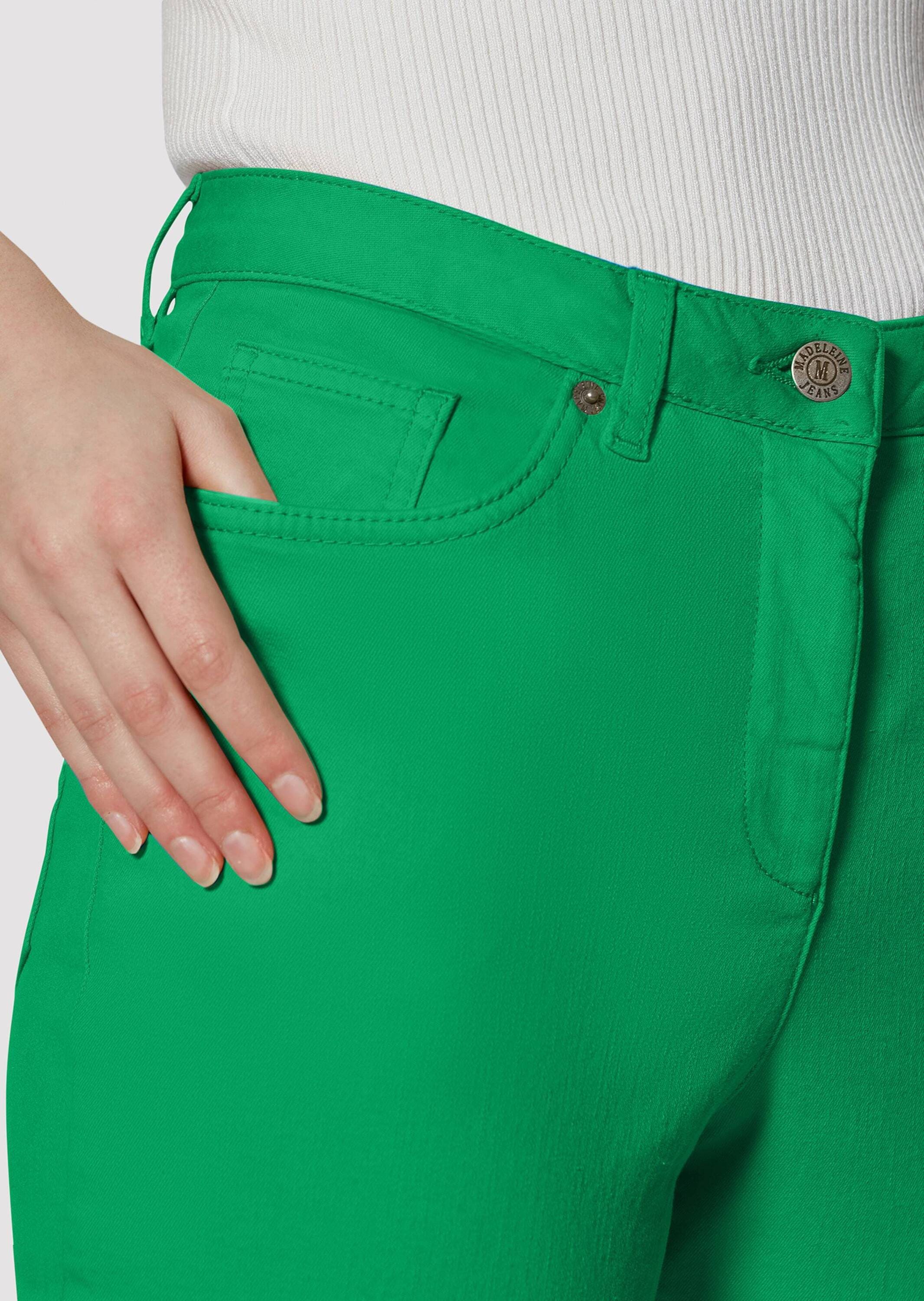 MADELEINE Regular-fit-Jeans »Jeans Mid Waist Skinny-Hose mit Fransen«