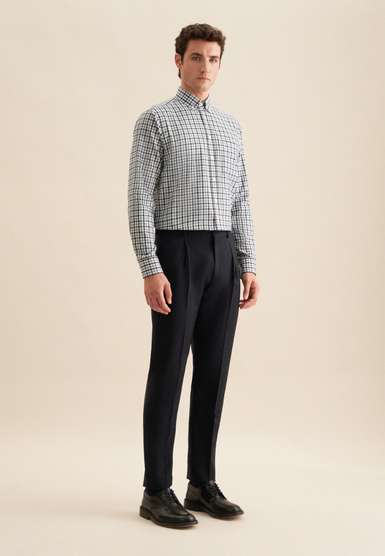 seidensticker Flanellhemd »Regular«, Regular Langarm Button-Down-Kragen Karo