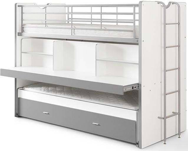 Vipack Hochbett »Bonny, mit 3 Schlafgelegenheiten, super praktisch im Kinderzimmer« B/H/T ca. 222x161x102cm, Dekor Oberfläche, in verschieden Farben,  mit großer Schreibplatte, Regalfächern, viel Funktion auf kleinem Raum