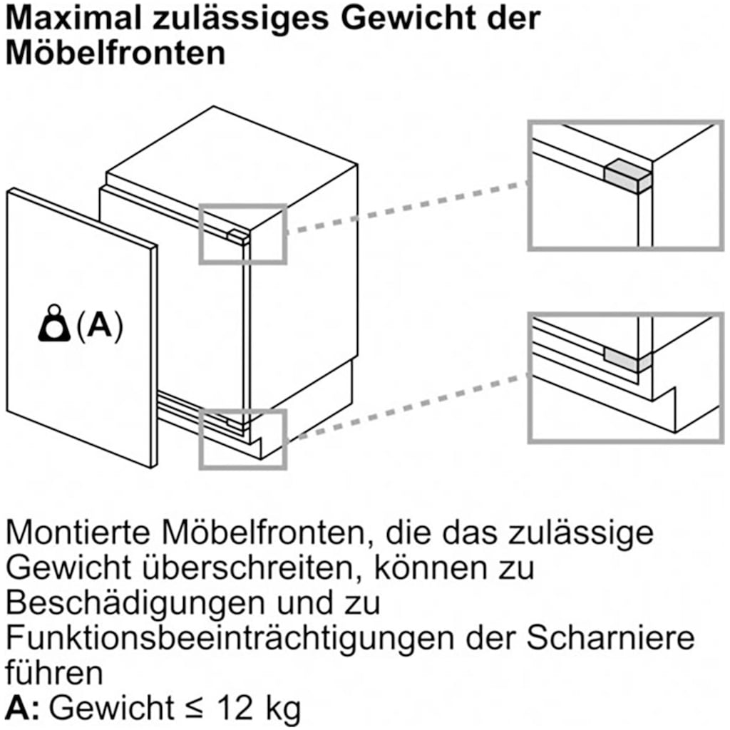 BOSCH Einbaukühlschrank »KUL22VFD0«, KUL22VFD0, 82 cm hoch, 59,8 cm breit