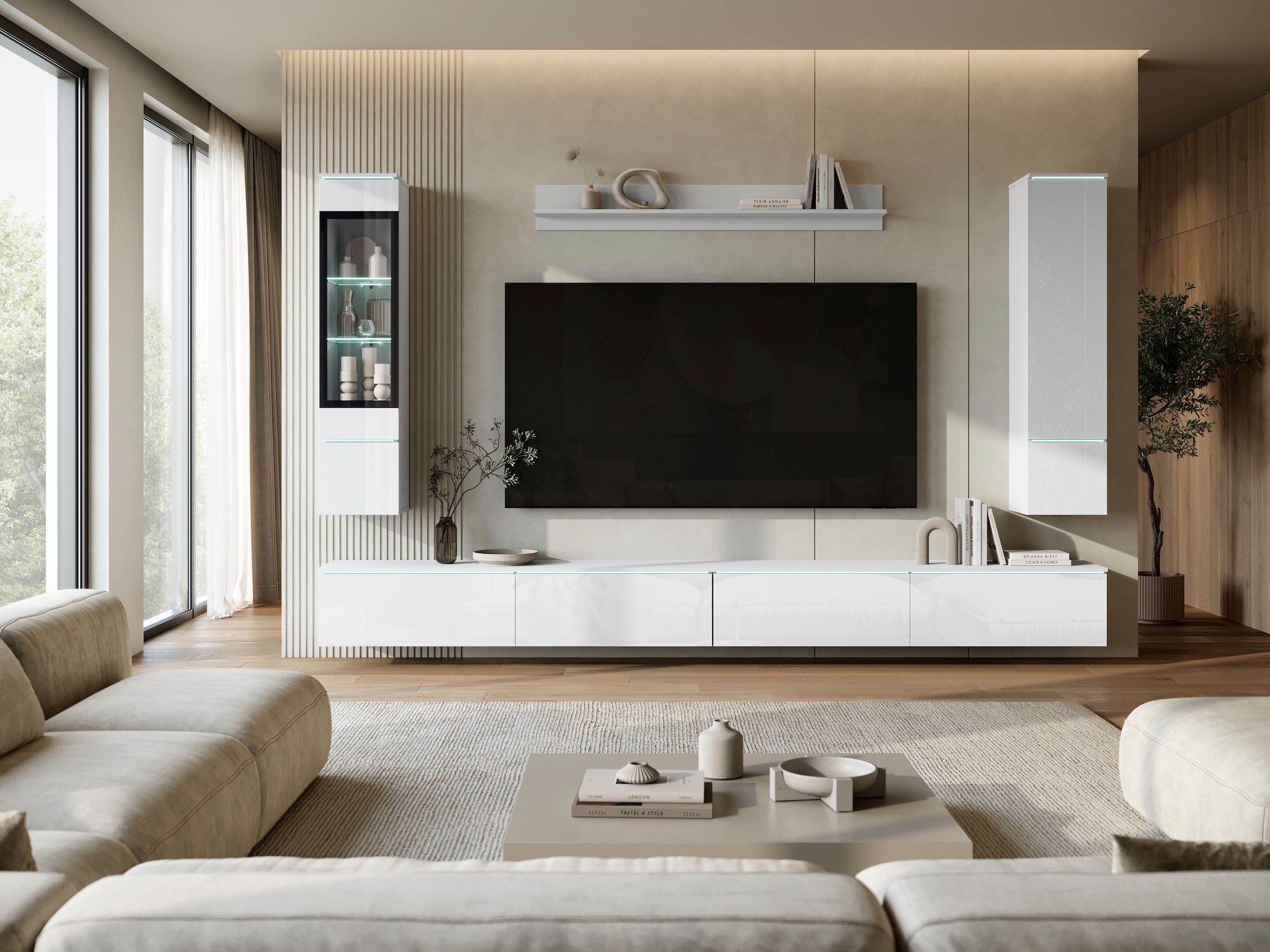 Home affaire Wohnwand »Vera, Breite 300 cm« Komplett-Set, 5 Stk. tlg.